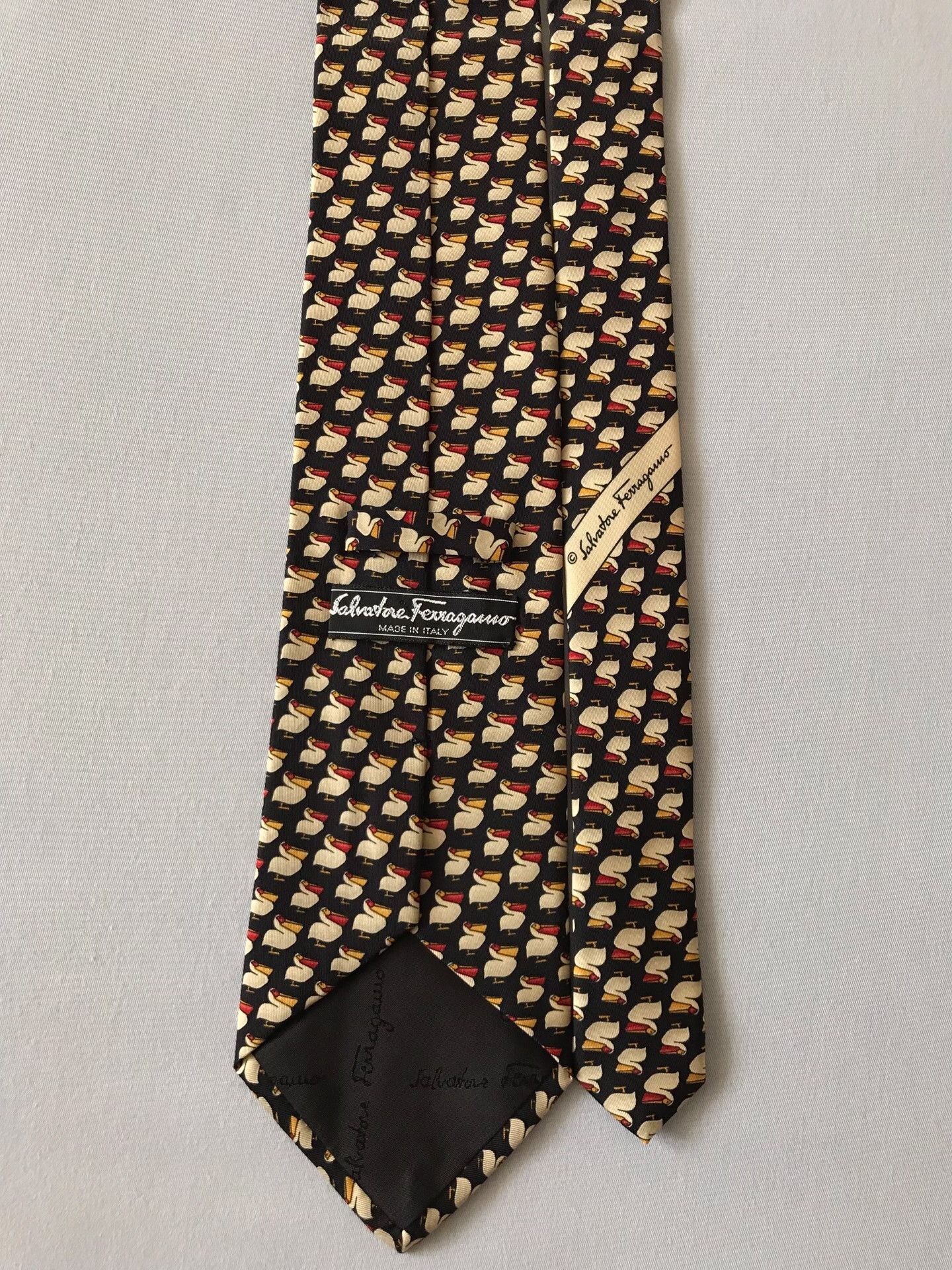 Salvatore Ferragamo Salvatore Ferragamo Pelican Pattern Tie Size ONE SIZE - 6 Thumbnail