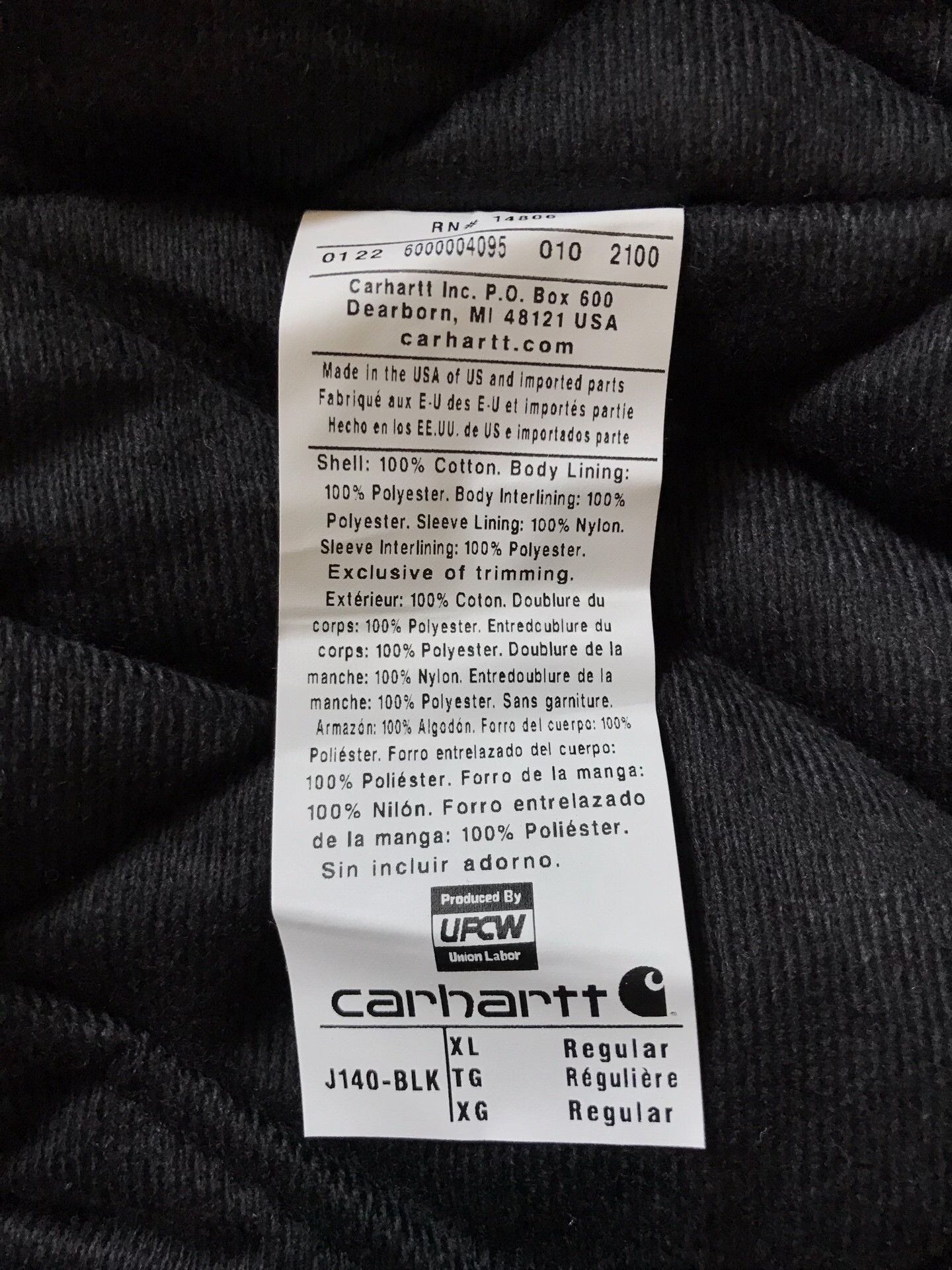 Carhartt Carhartt J140 Black XL Canvas Hooded Jacket Size US XL / EU 56 / 4 - 9 Thumbnail