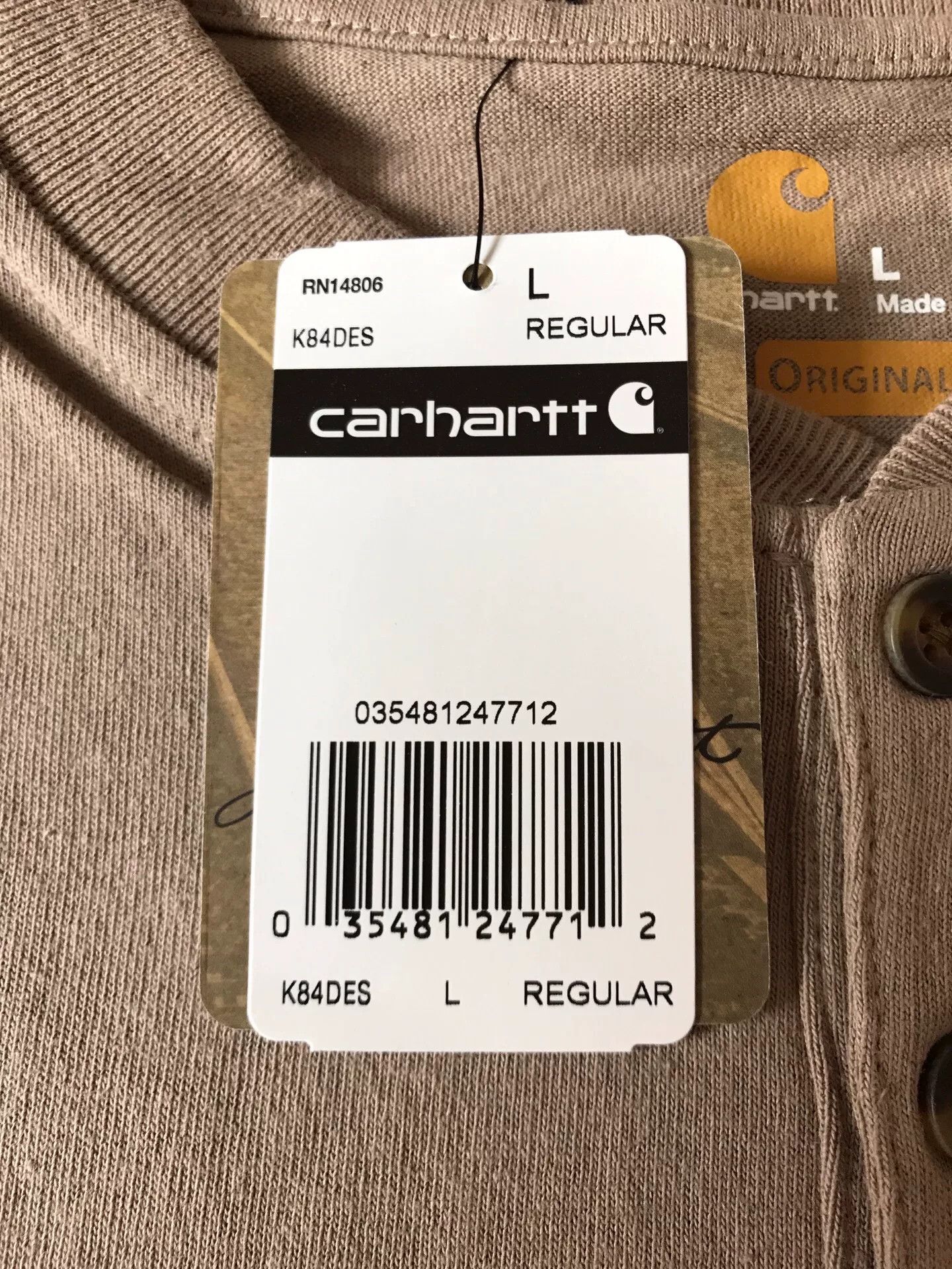 Carhartt Carhartt K84 DES Henley Short Sleeve T-Shirt Size US L / EU 52-54 / 3 - 7 Thumbnail