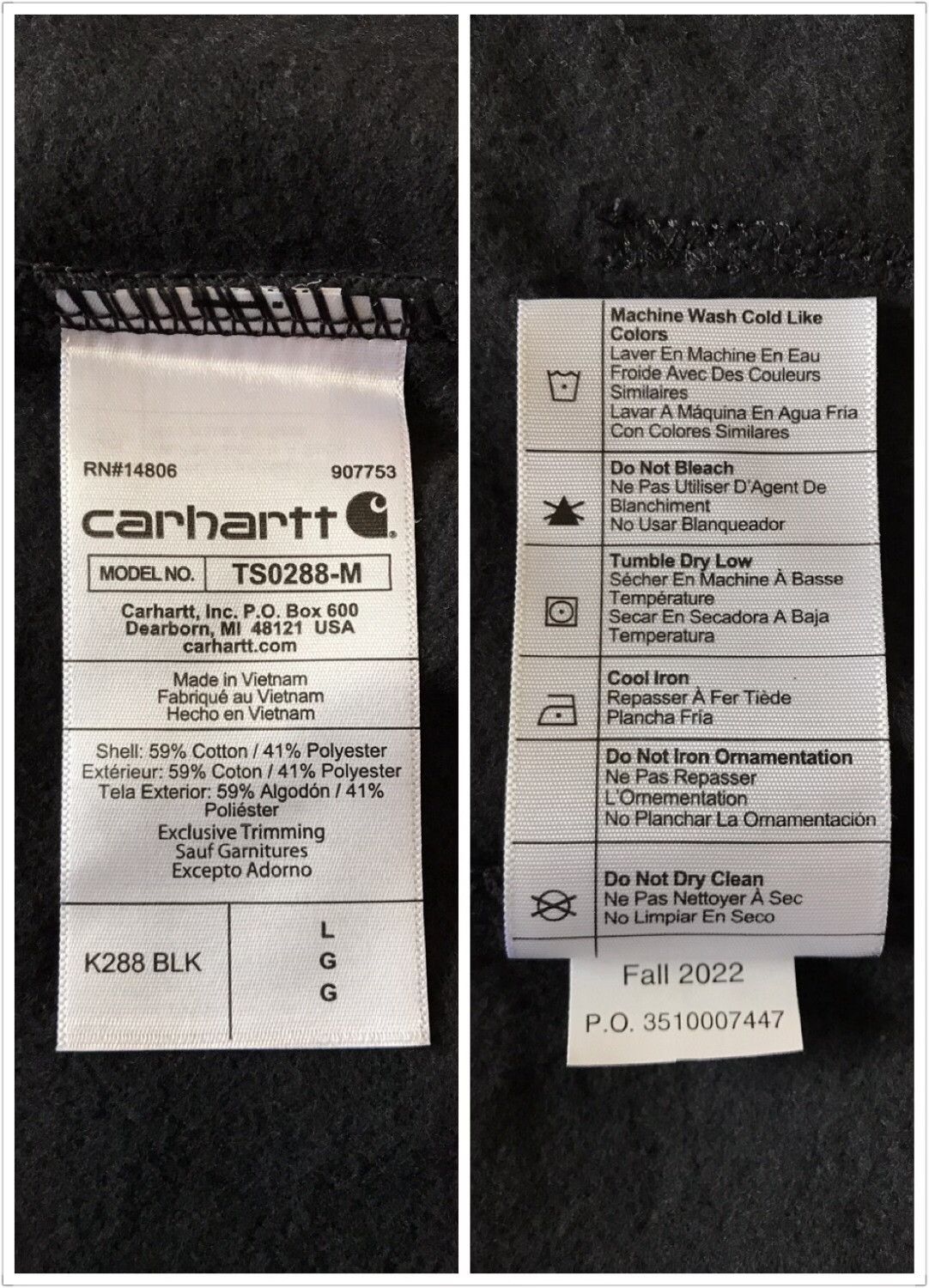Carhartt Carhartt K288 BLK Hooded Pullover Size US L / EU 52-54 / 3 - 9 Thumbnail