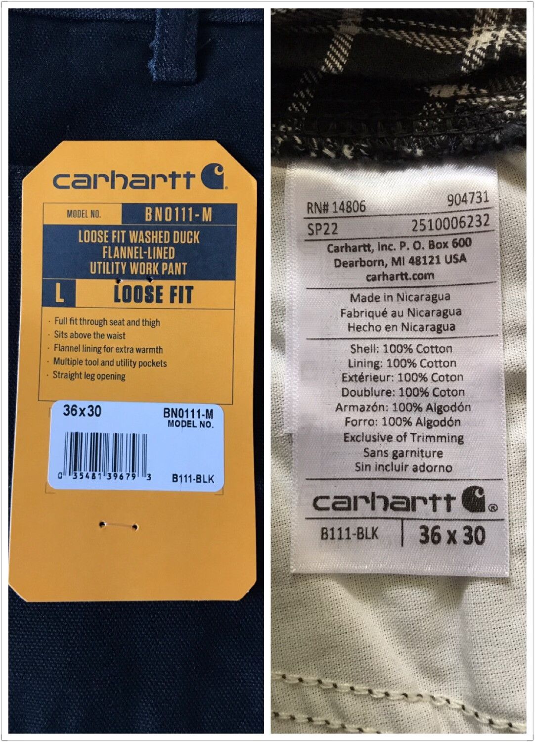 Carhartt Carhartt B111 W36L30 Work Pants Size US 36 / EU 52 - 9 Thumbnail