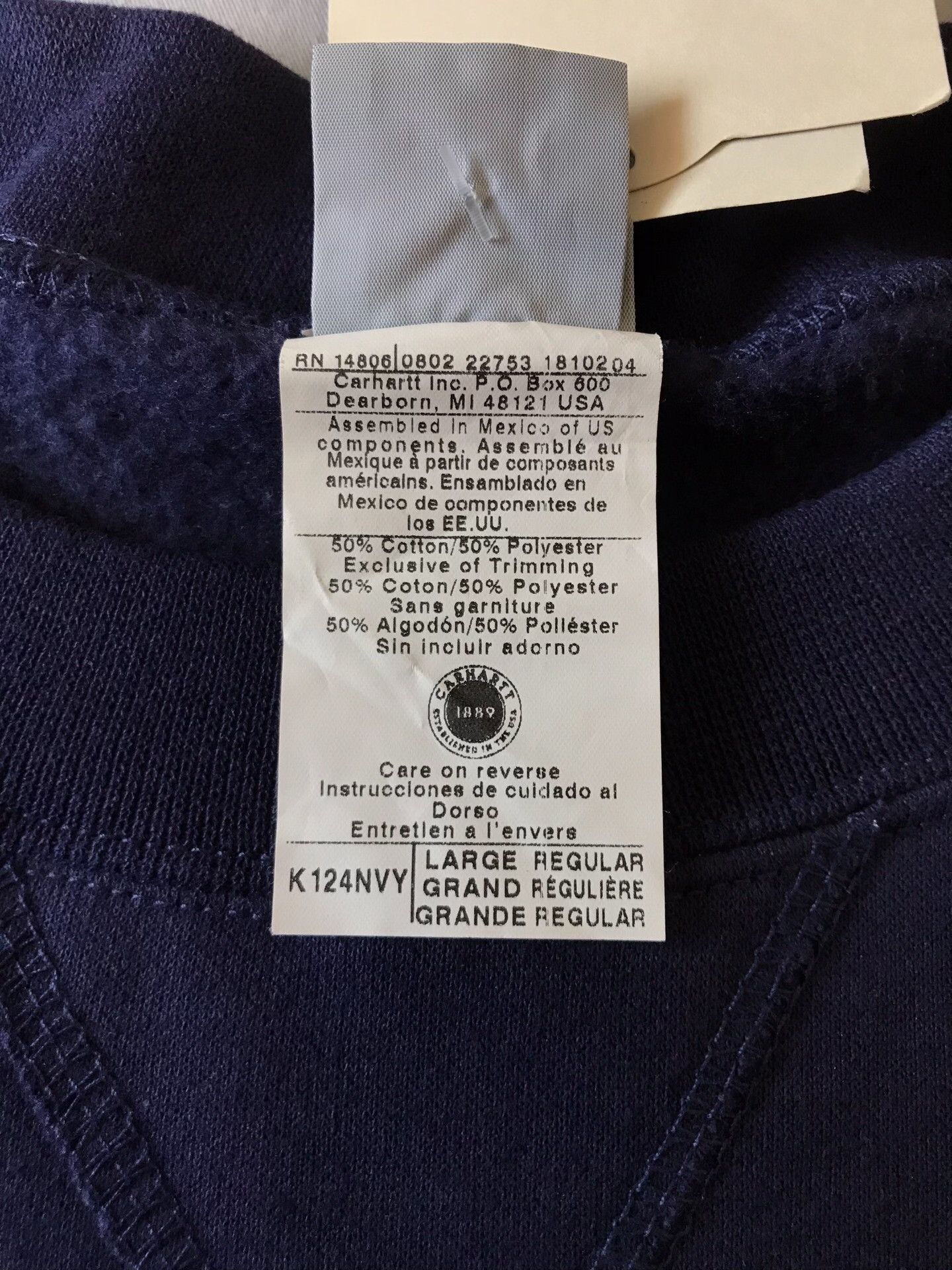 Carhartt Carhartt K124 Navy Crewneck Sweatshirt Size US L / EU 52-54 / 3 - 9 Thumbnail