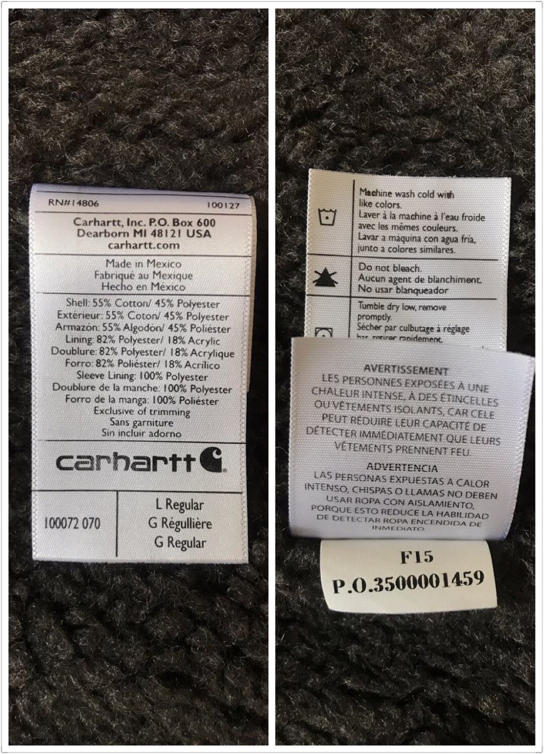 Carhartt Carhartt 100072 Sherpa Lined Hoodie Size US L / EU 52-54 / 3 - 9 Thumbnail