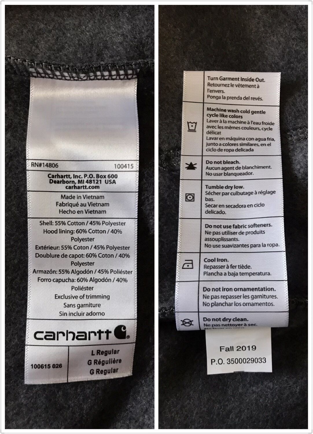Carhartt Carhartt 100615 026 Hooded Sweatshirt Size US L / EU 52-54 / 3 - 9 Thumbnail