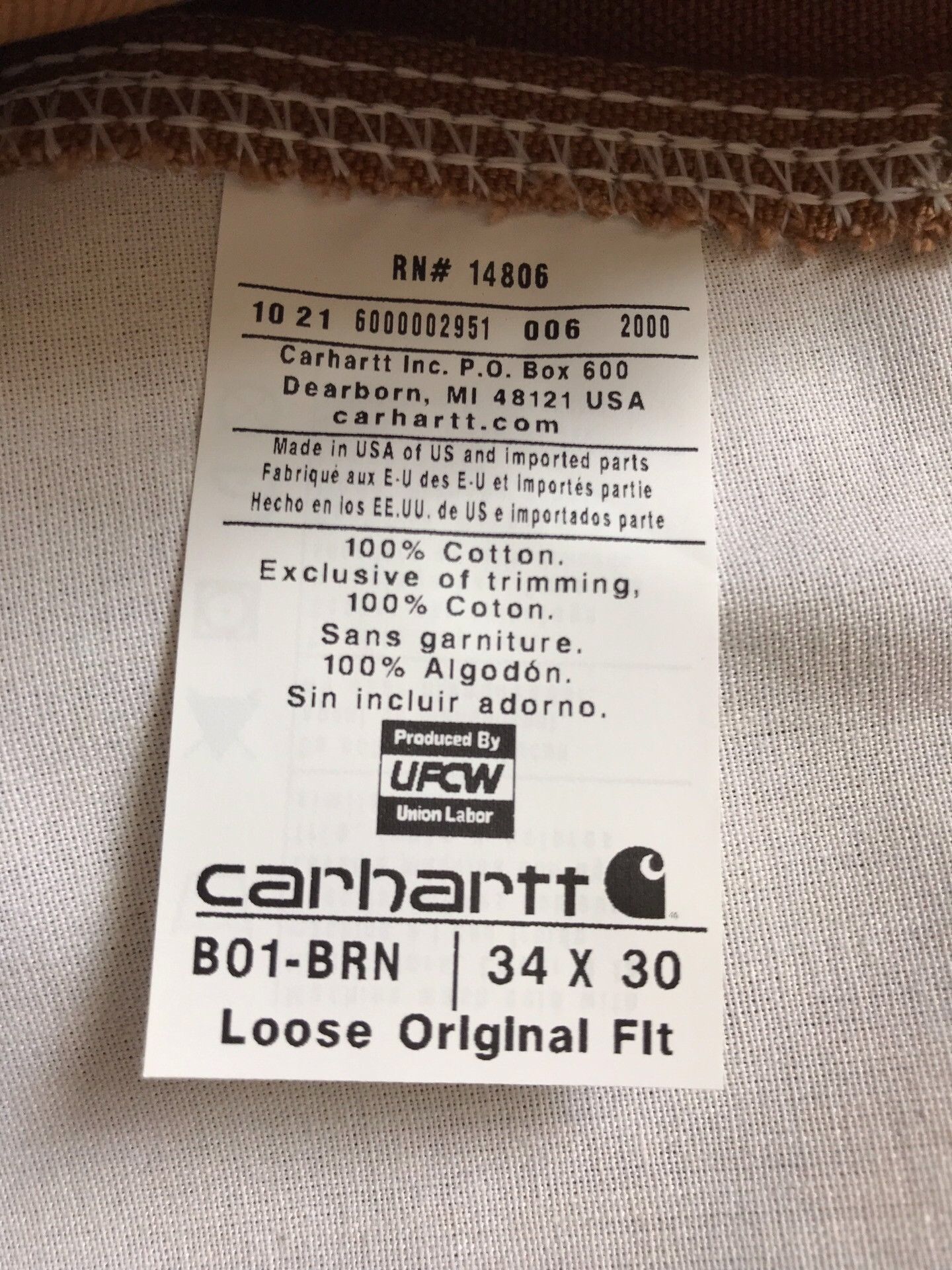 Carhartt Carhartt B01 BRN Canvas Work Pants W34L30 Size US 34 / EU 50 - 9 Thumbnail
