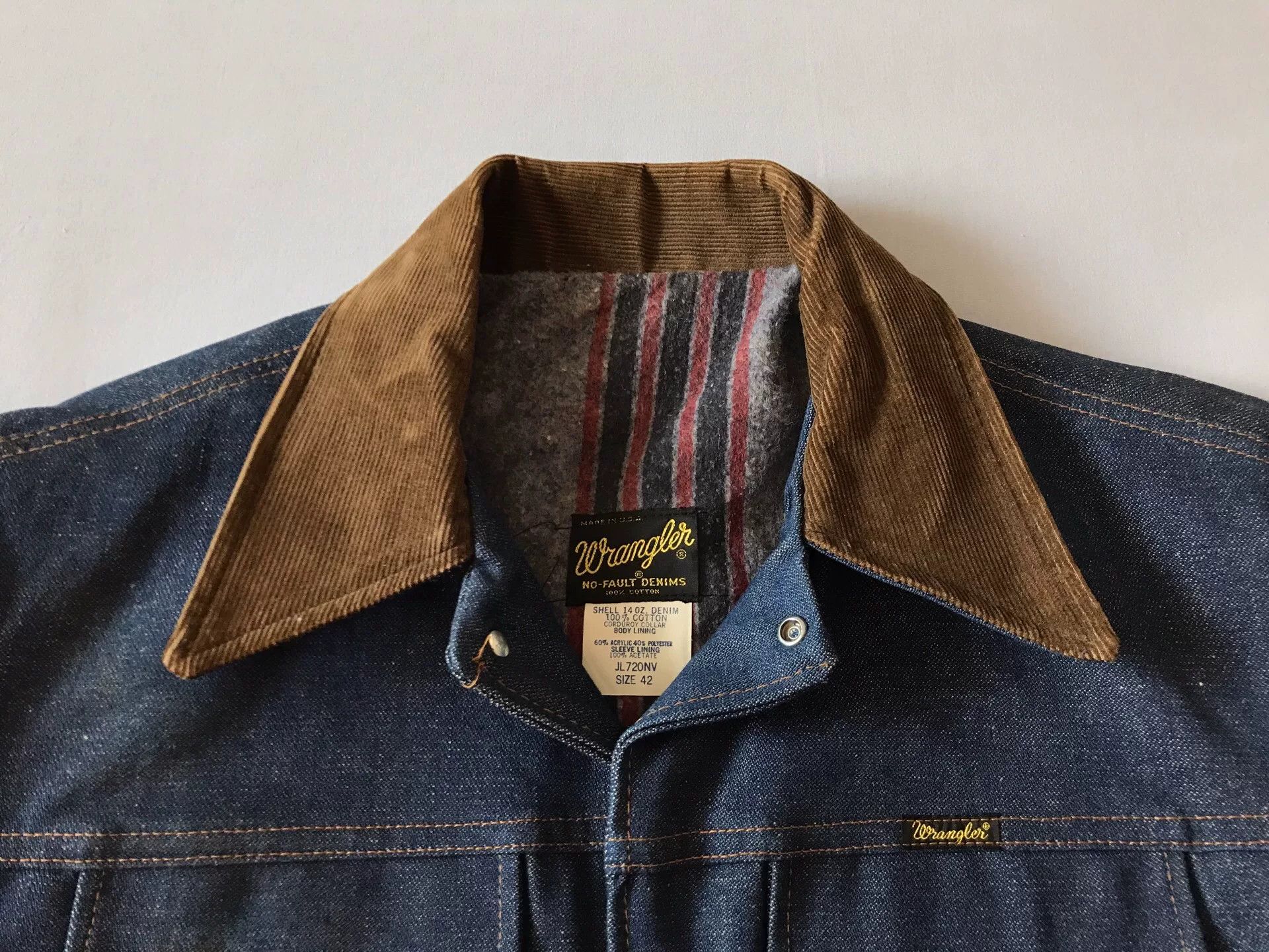 Wrangler 80s Wrangler JL720NV Western Denim Jacket 42 Size US XS / EU 42 / 0 - 8 Thumbnail