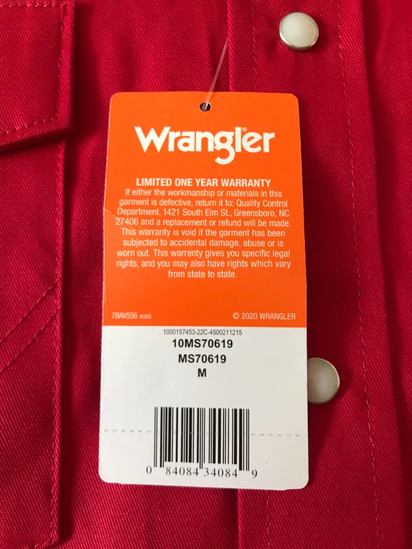 Wrangler Wrangler MS70619 Red Western Shirt M Size US M / EU 48-50 / 2 - 8 Thumbnail