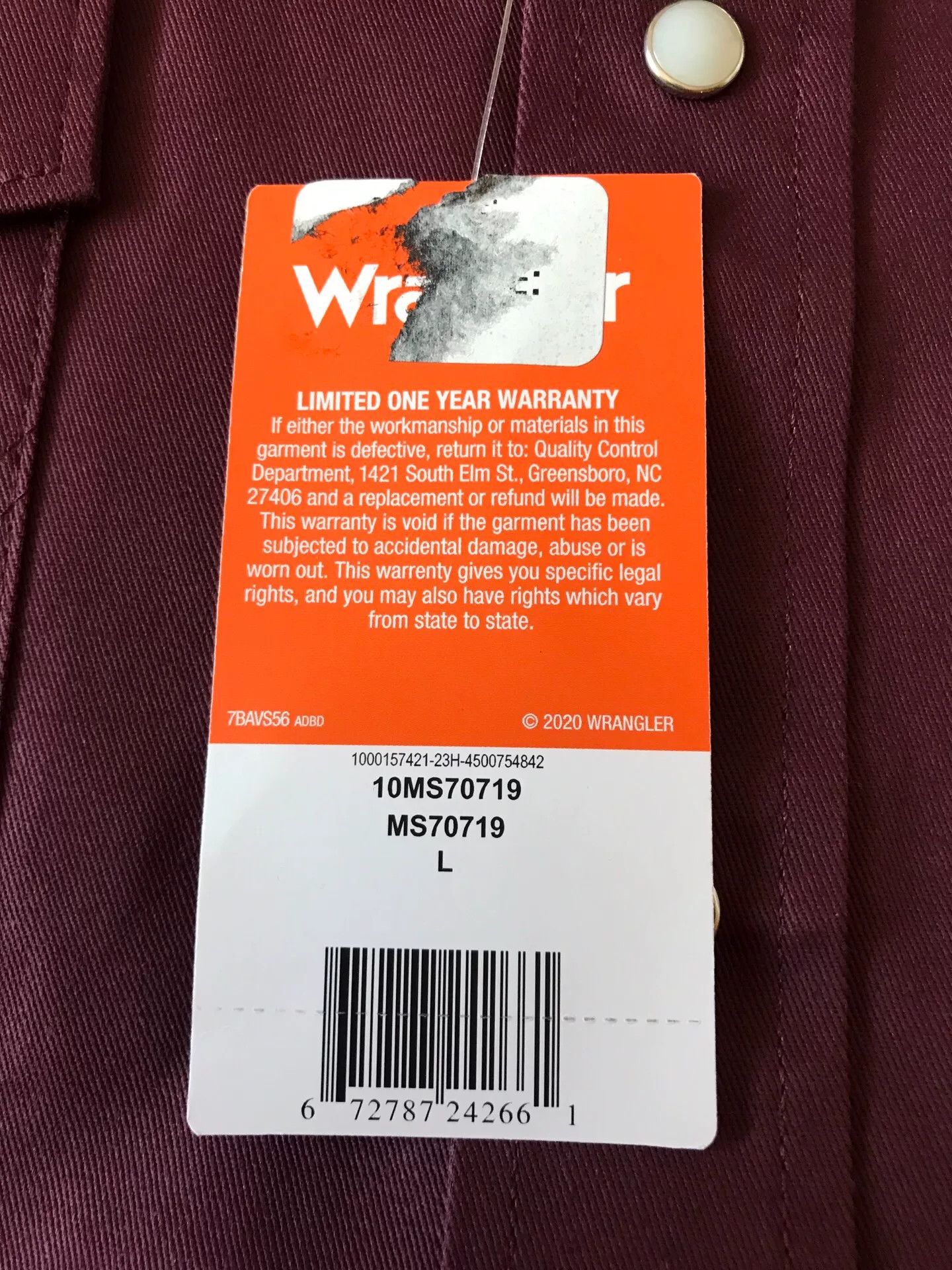 Wrangler Wrangler MS70719 Red Western Shirt Size US L / EU 52-54 / 3 - 8 Thumbnail