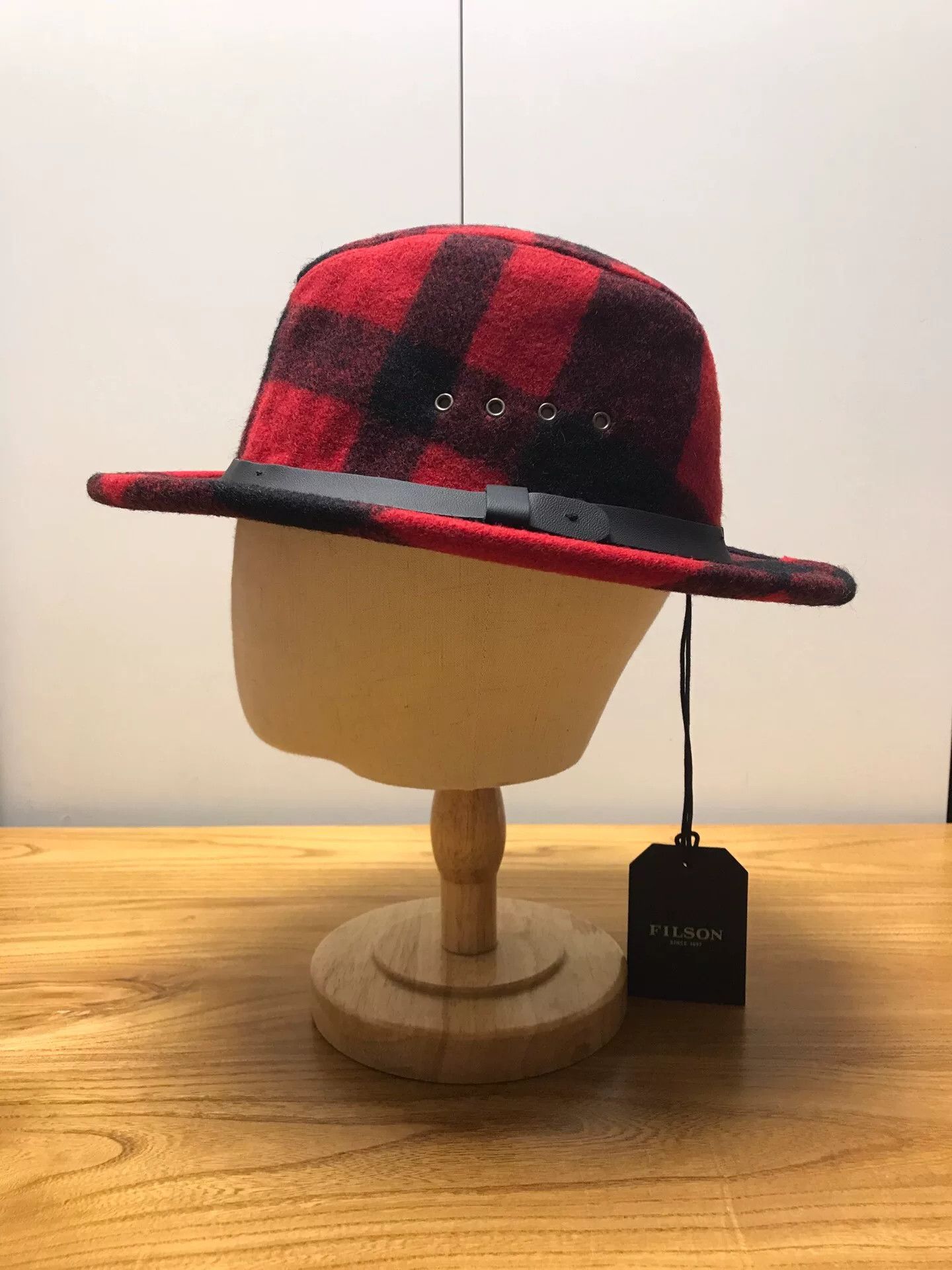 Filson Filson Red Black Plaid Wool Fedora XL Size ONE SIZE - 2 Thumbnail