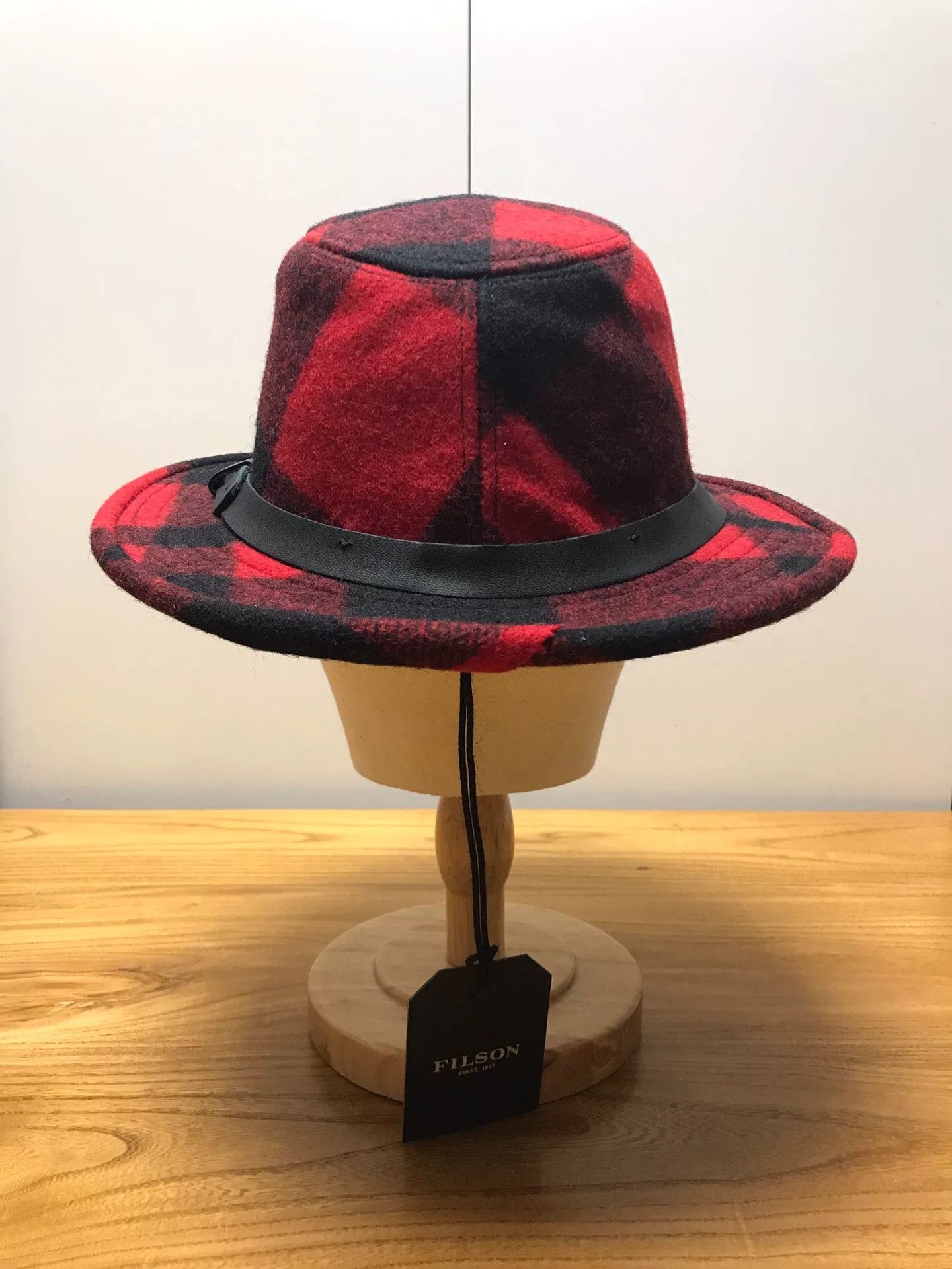 Filson Filson Red Black Plaid Wool Fedora XL Size ONE SIZE - 3 Thumbnail