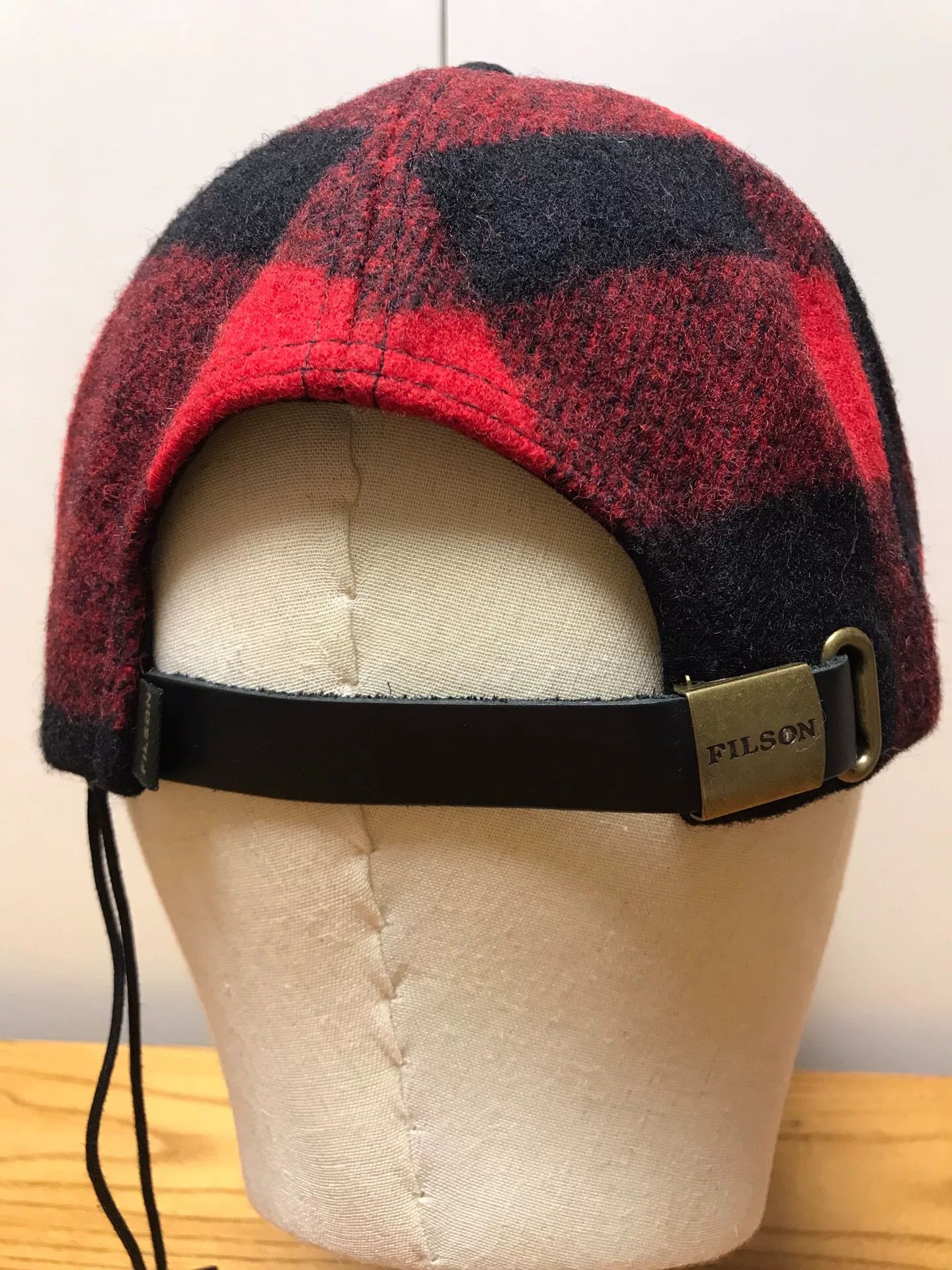 Filson Filson Red Black Plaid Wool Cap Size ONE SIZE - 6 Thumbnail