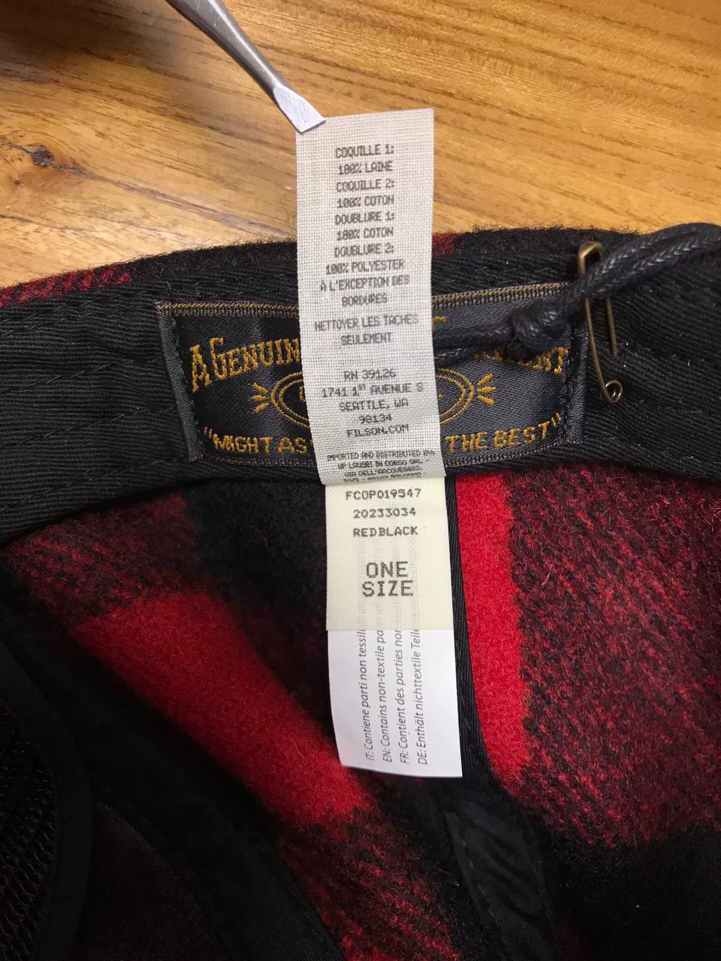 Filson Filson Red Black Plaid Wool Cap Size ONE SIZE - 9 Thumbnail