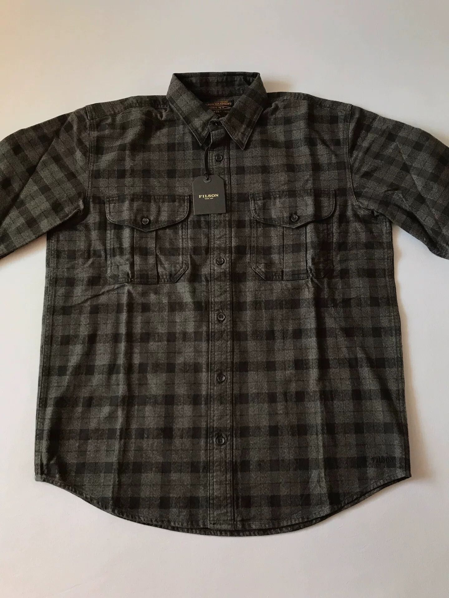 Filson Filson Gray Black Check Flannel Work Shirt Size US M / EU 48-50 / 2 - 3 Thumbnail