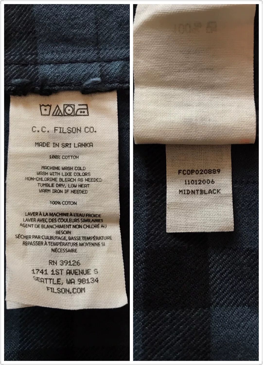 Filson Filson 11012006 Midnight Black Flannel Work Shirt Size US M / EU 48-50 / 2 - 9 Thumbnail