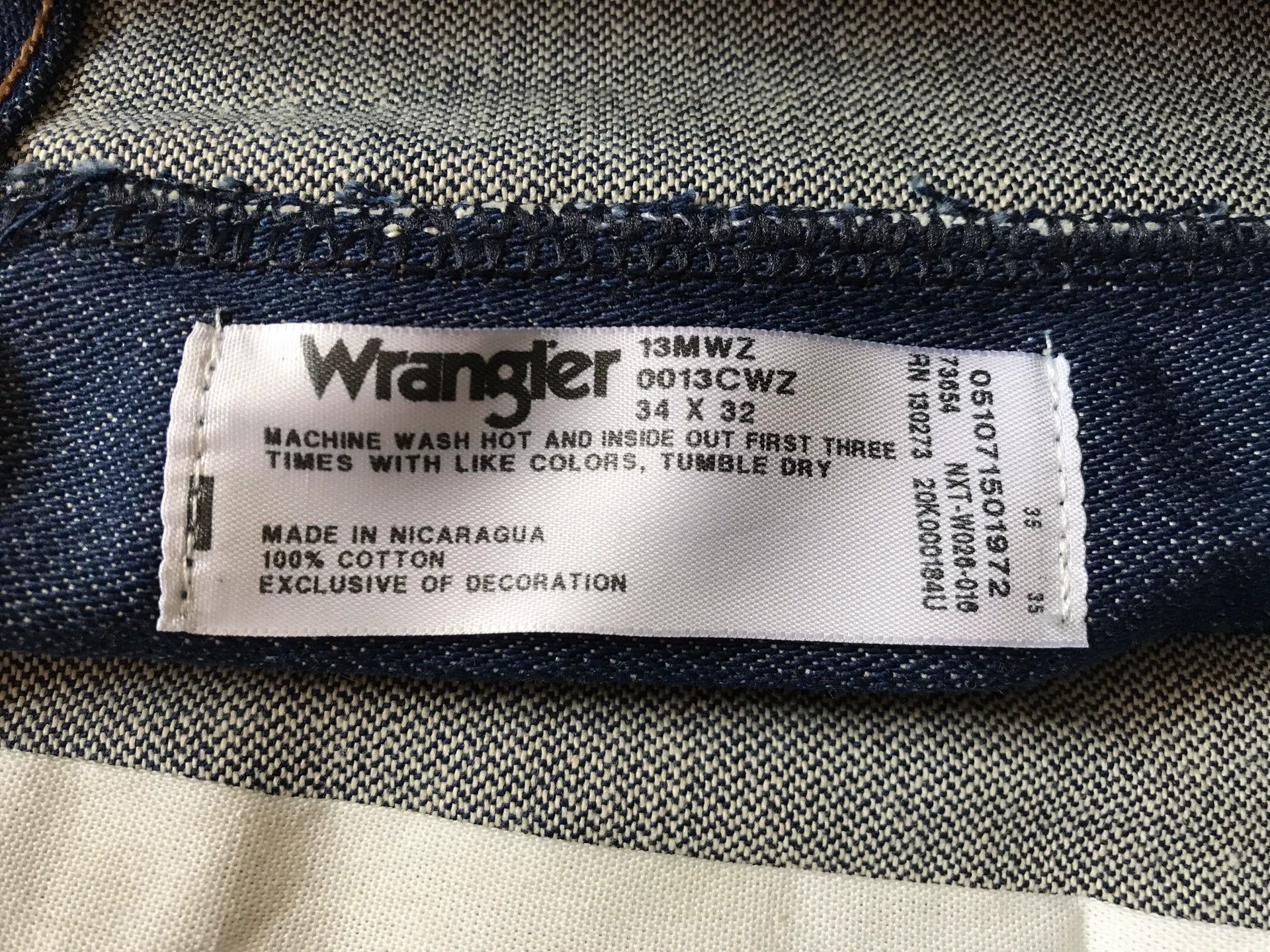 Wrangler Wrangler 13MWZ Raw Denim Jeans W34L32 Size US 34 / EU 50 - 7 Thumbnail