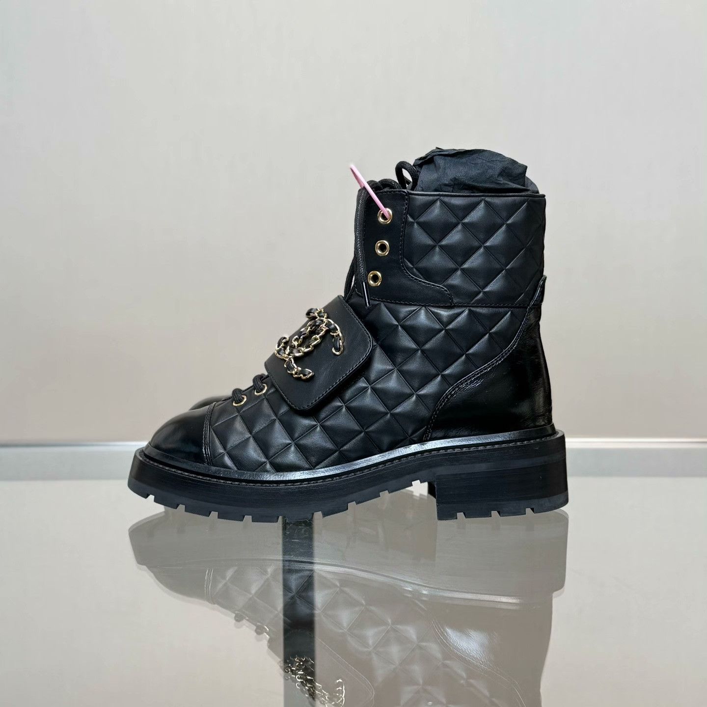 Chanel Chanel Plaid Black Boots 36 Women Size US 6 / IT 36 - 4 Thumbnail