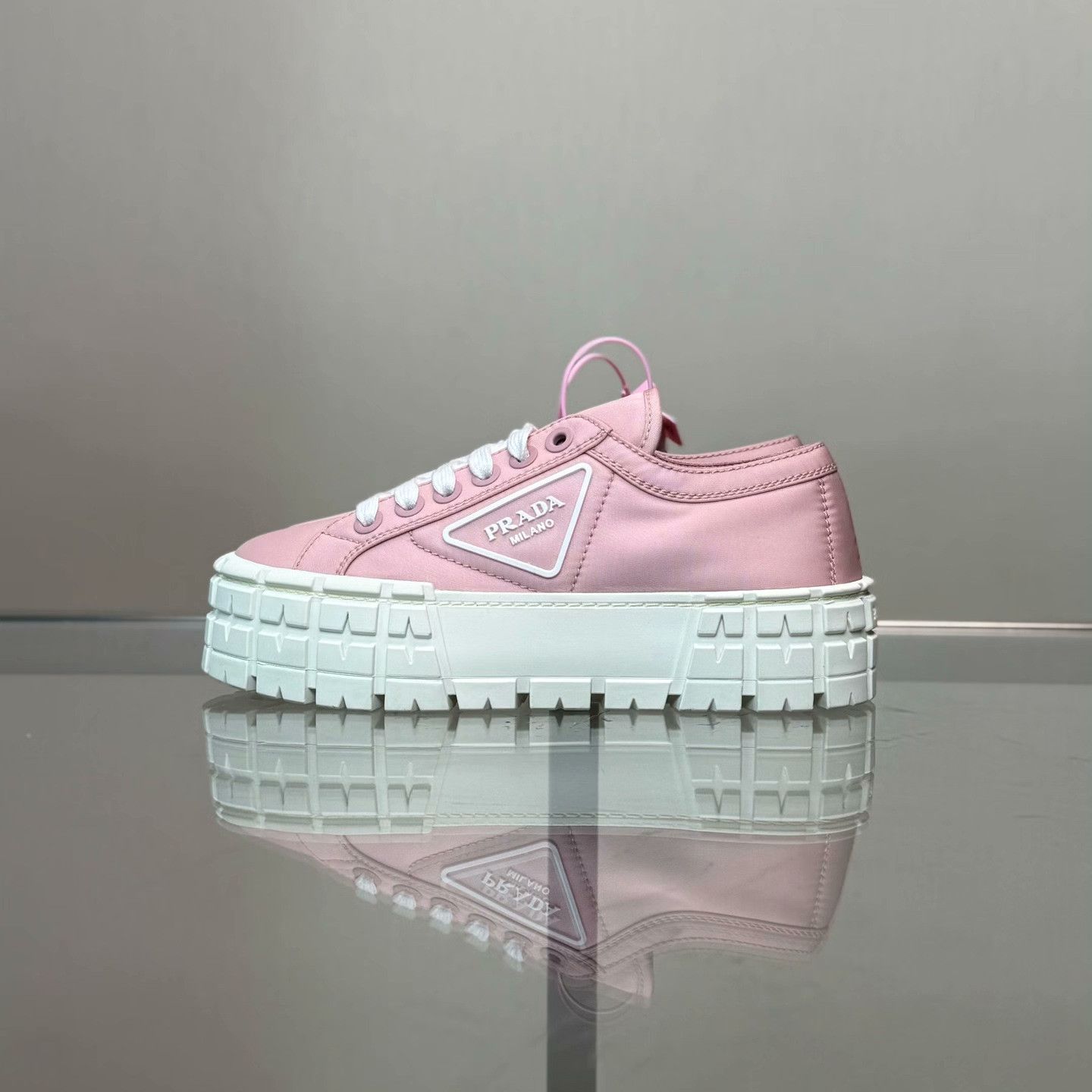 Prada Prada Nylon Pink Lowtop Sneakers 36 Women Size US 6 / IT 36 - 8 Thumbnail