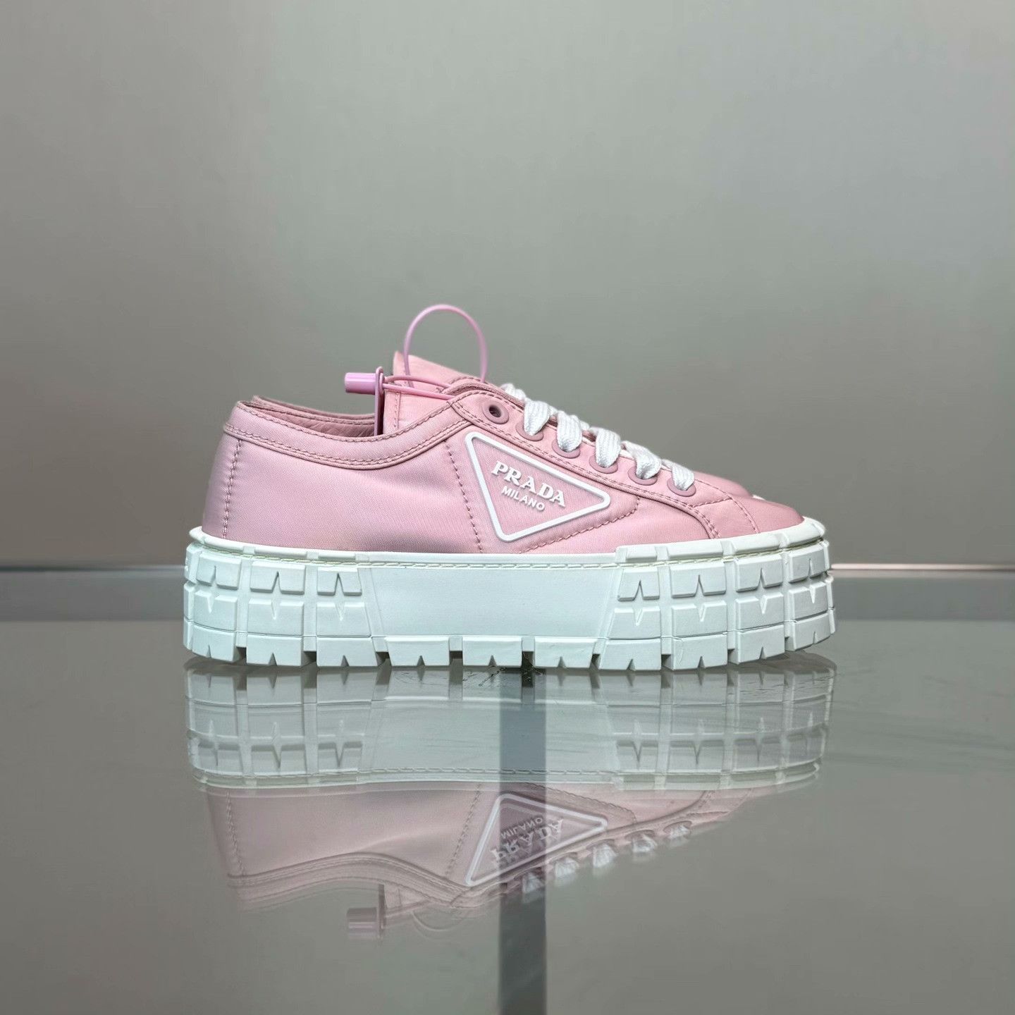 Prada Prada Nylon Pink Lowtop Sneakers 36 Women Size US 6 / IT 36 - 3 Thumbnail