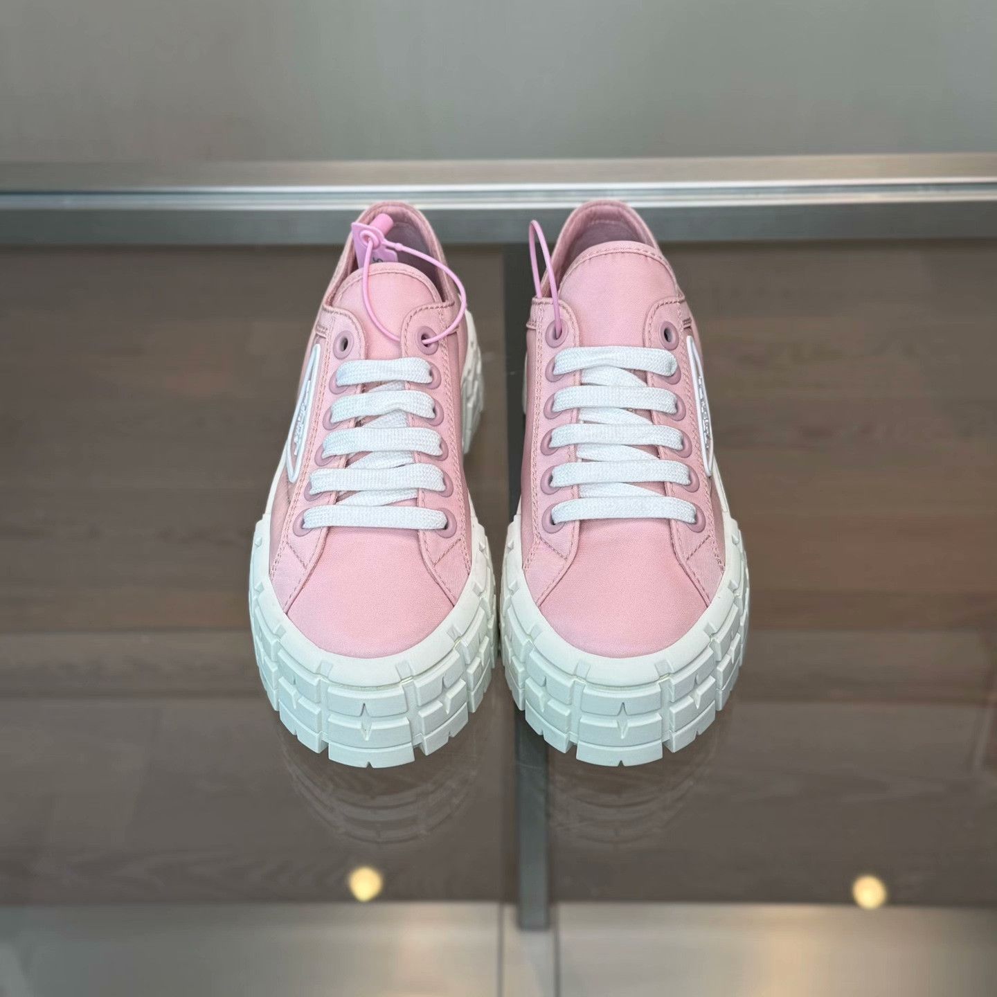Prada Prada Nylon Pink Lowtop Sneakers 36 Women Size US 6 / IT 36 - 2 Thumbnail