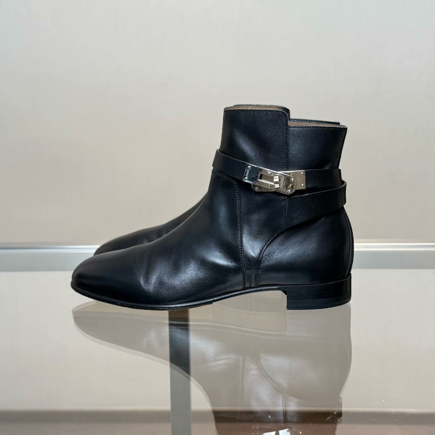 Hermes Hermes Leather Black Boots 38 Women Size US 7.5 / IT 37.5 - 3 Thumbnail