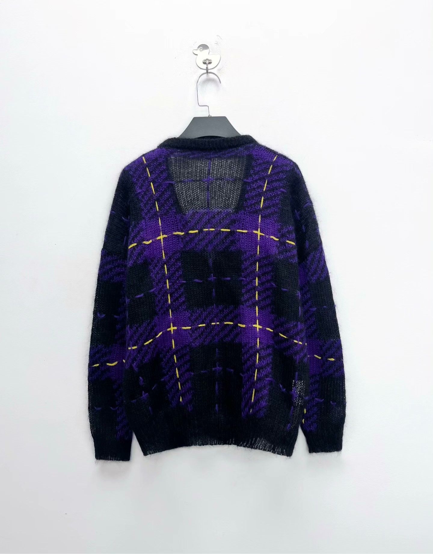 Miu Miu Miu Miu Plaid Purple Sweater 38 Women Size S / US 4 / IT 40 - 2 Thumbnail