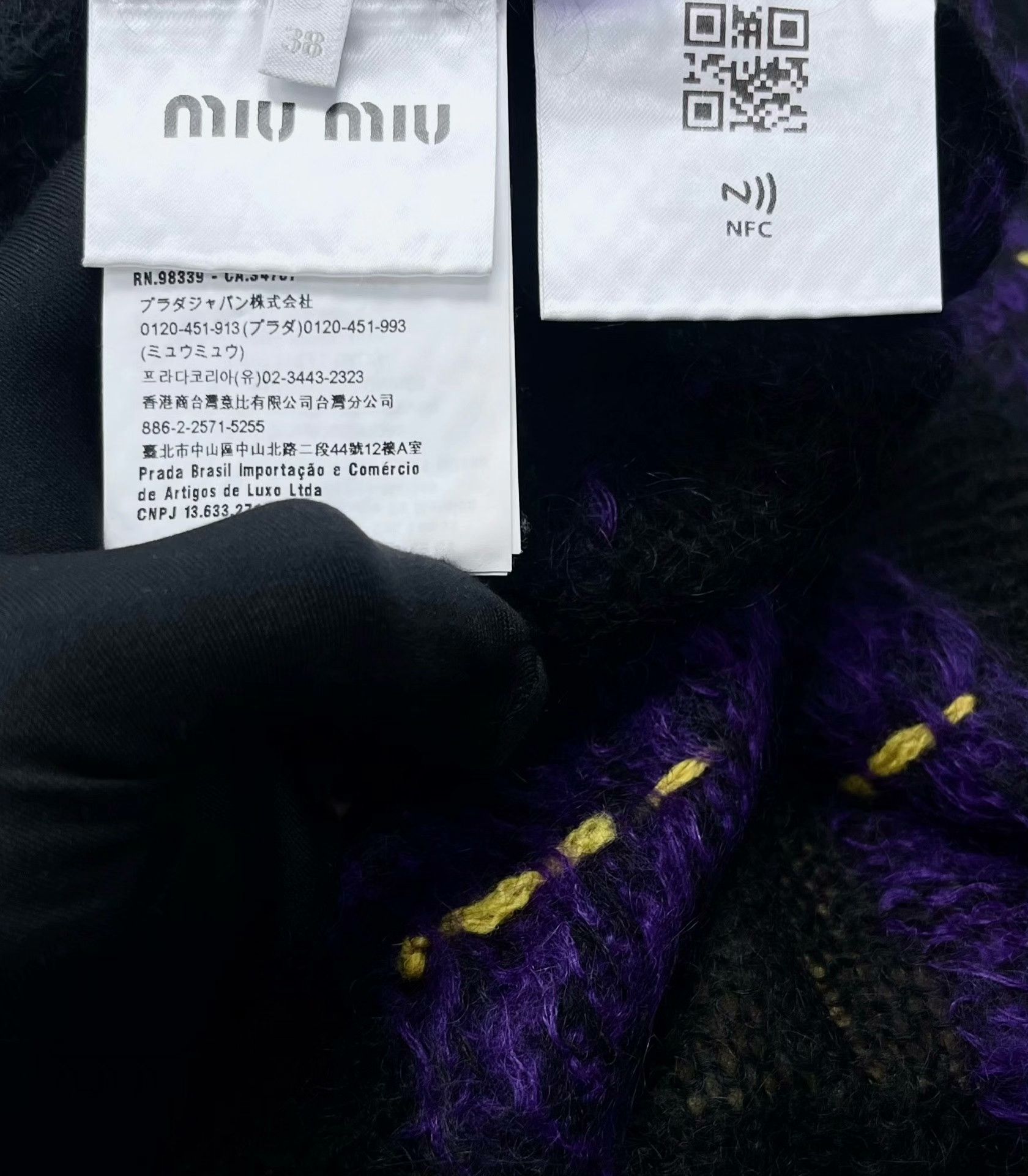 Miu Miu Miu Miu Plaid Purple Sweater 38 Women Size S / US 4 / IT 40 - 4 Thumbnail