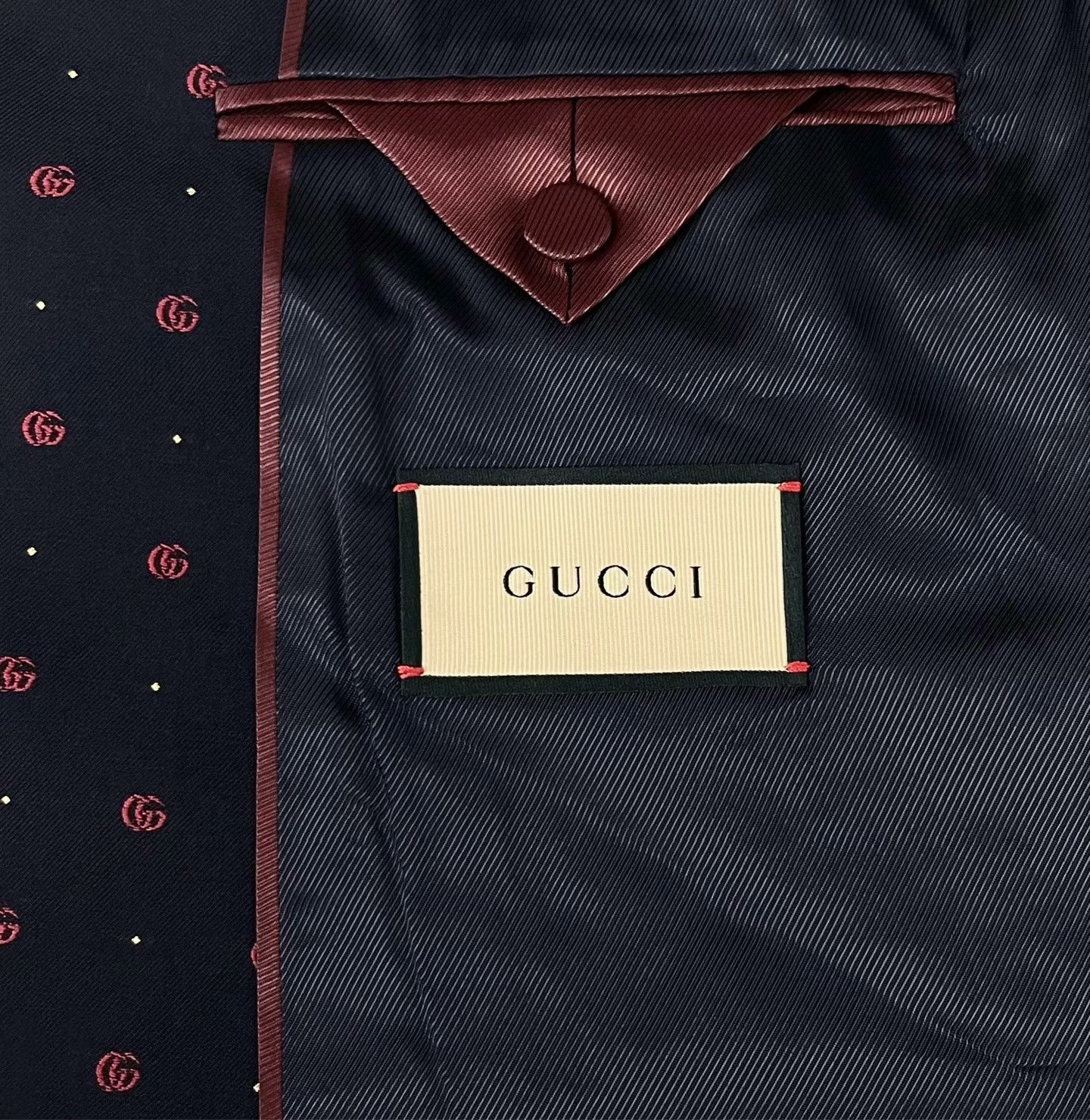 Gucci Gucci Retro Embroidered Blue Suit S Men Size 40R - 4 Thumbnail