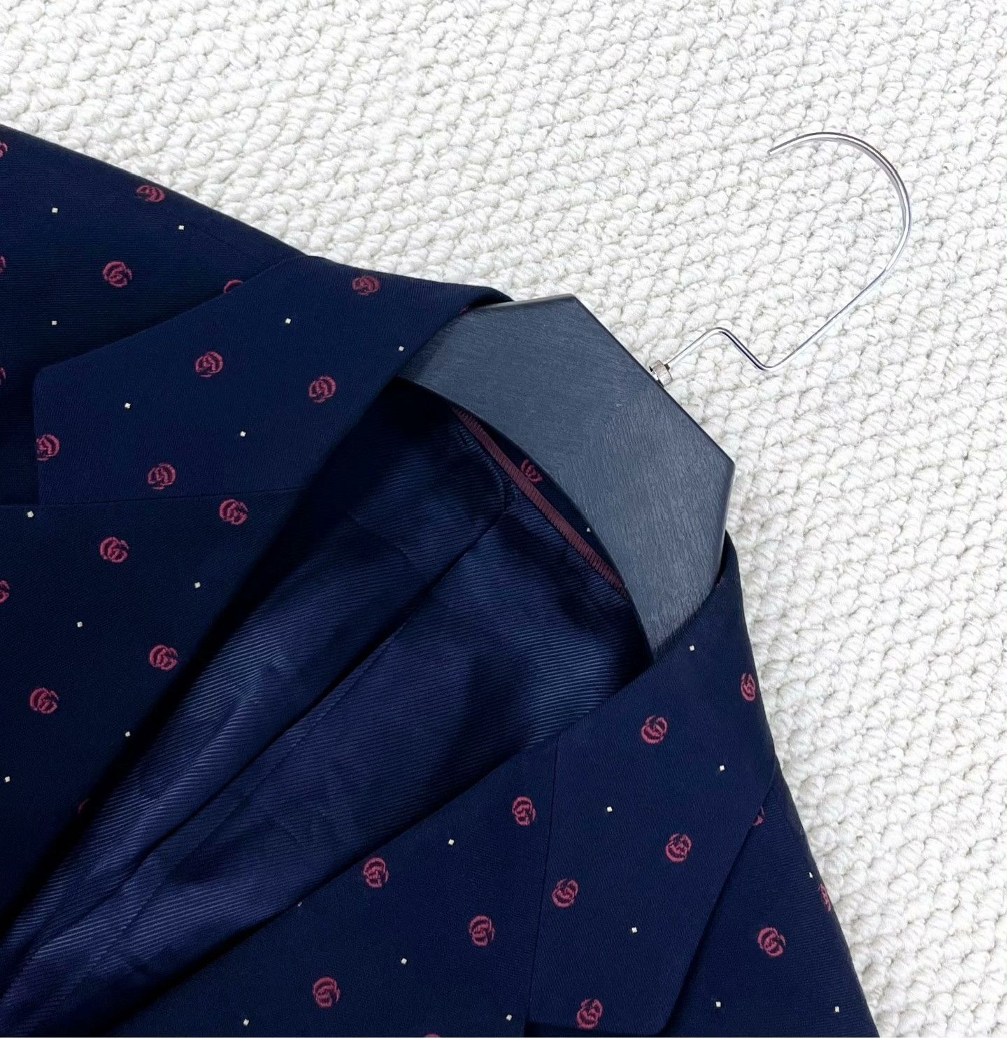 Gucci Gucci Retro Embroidered Blue Suit S Men Size 40R - 3 Thumbnail