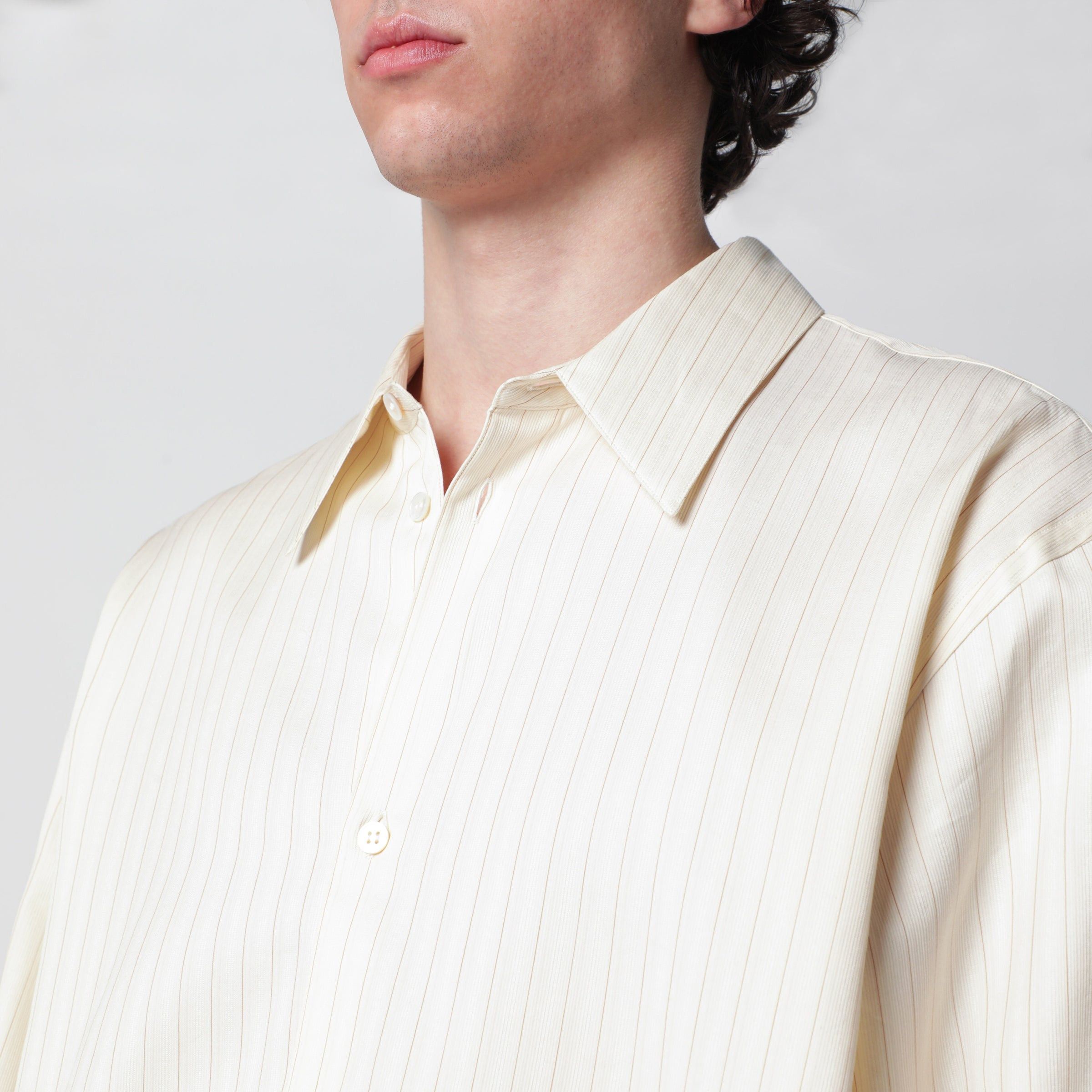 Studio Nicholson Studio Nicholson Striped Cotton-Blend Shirt Size US S / EU 44-46 / 1 - 2 Thumbnail