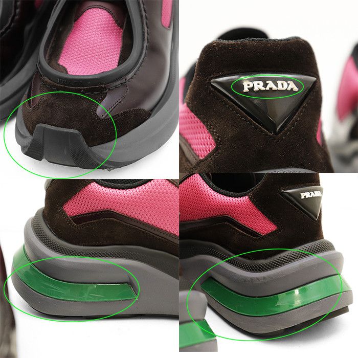 Prada Prada PRADA System leather rubber technical fabric sneakers Leather Shoes 2EG424 DUTY FREE for USA Size ONE SIZE - 8 Thumbnail
