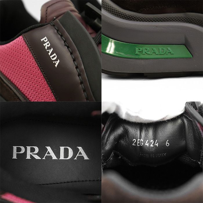 Prada Prada PRADA System leather rubber technical fabric sneakers Leather Shoes 2EG424 DUTY FREE for USA Size ONE SIZE - 9 Thumbnail