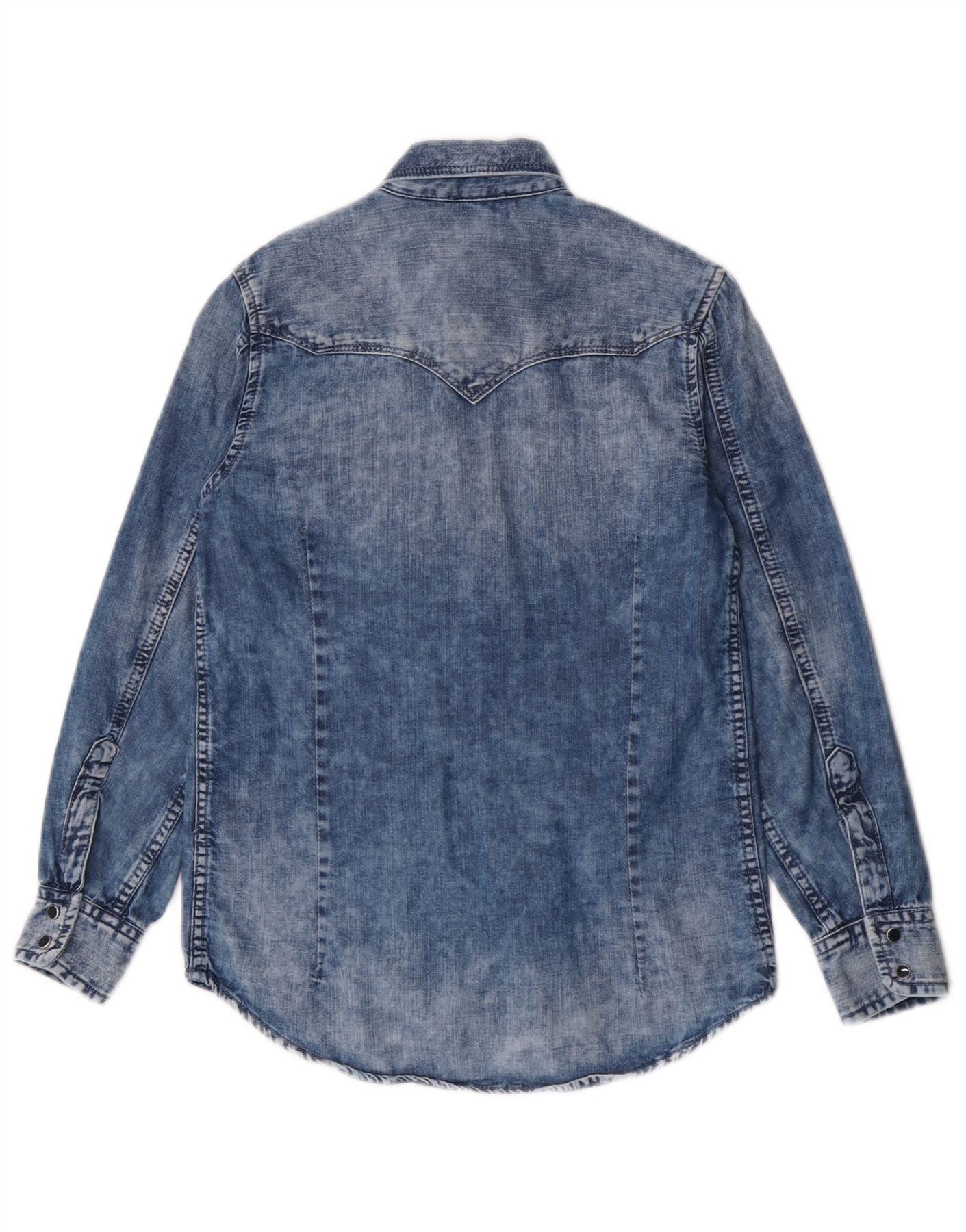 Diesel Boys Denim Shirt 9-10 Years Blue Cotton Size XXS / US 00 / IT 34 - 2 Thumbnail