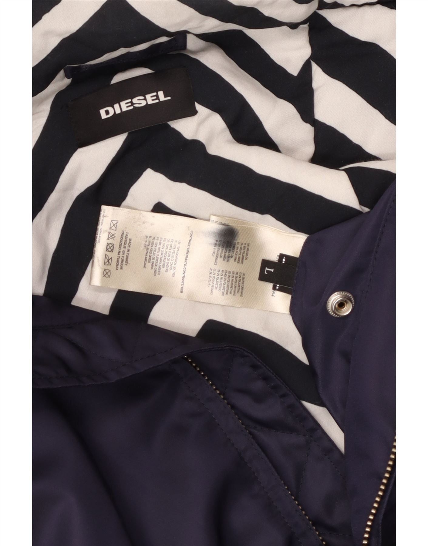Diesel Womens Military Hooded Overd Bomber Jacket UK 16 Large Navy Size XXL / US 16-18 / IT 52-54 - 4 Thumbnail