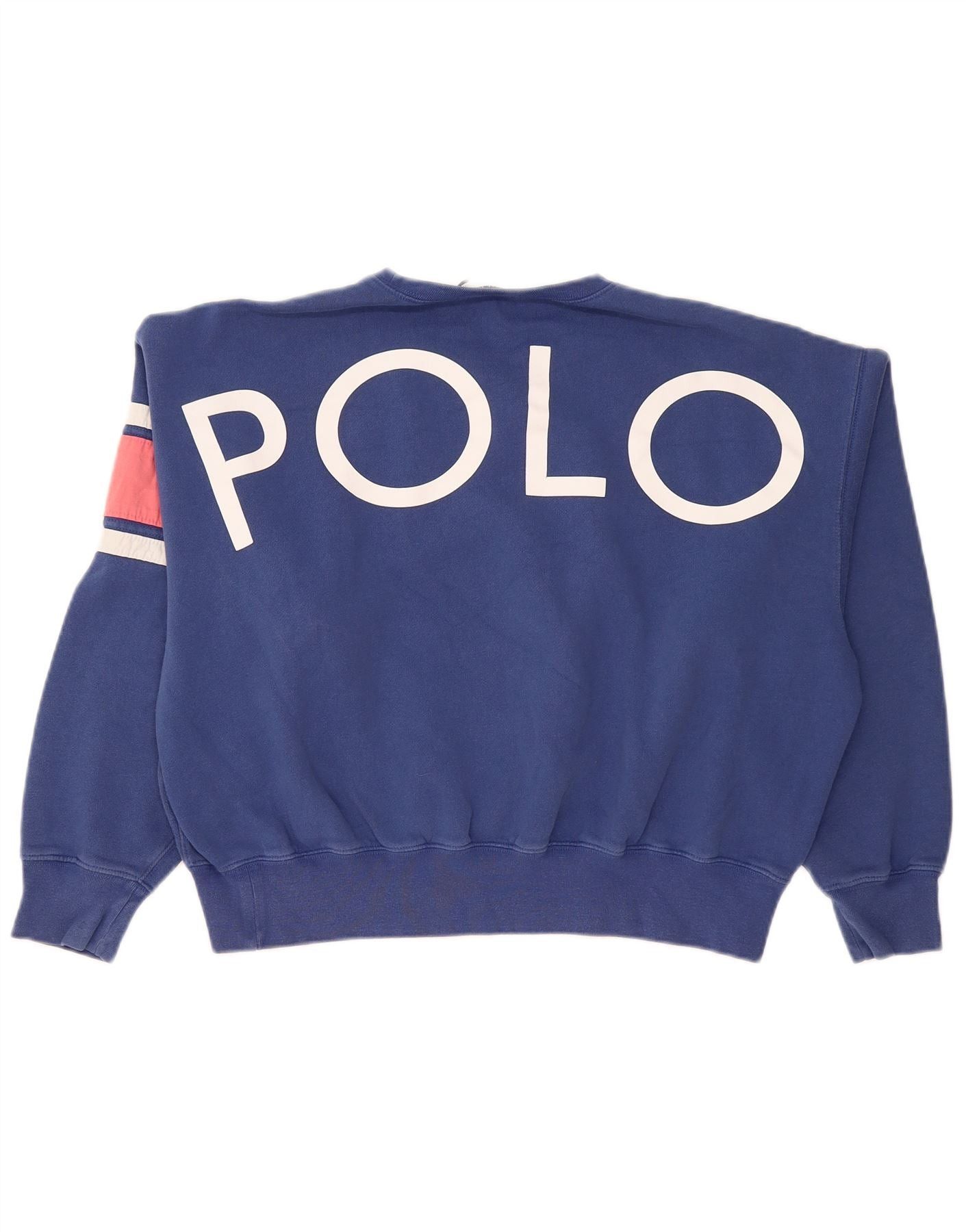 Polo Ralph Lauren Womens Graphic Sweatshirt Jumper UK 14 Medium Blue Size XL / US 12-14 / IT 48-50 - 2 Thumbnail