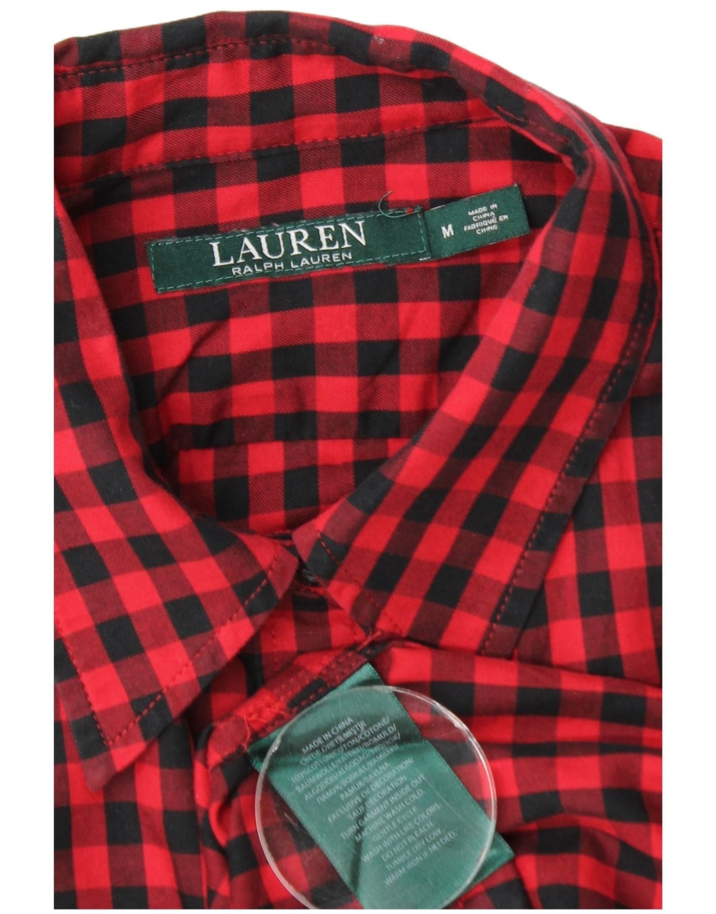 Ralph Lauren Womens Shirt UK 14 Medium Red Gingham Cotton Size S / US 4 / IT 40 - 3 Thumbnail
