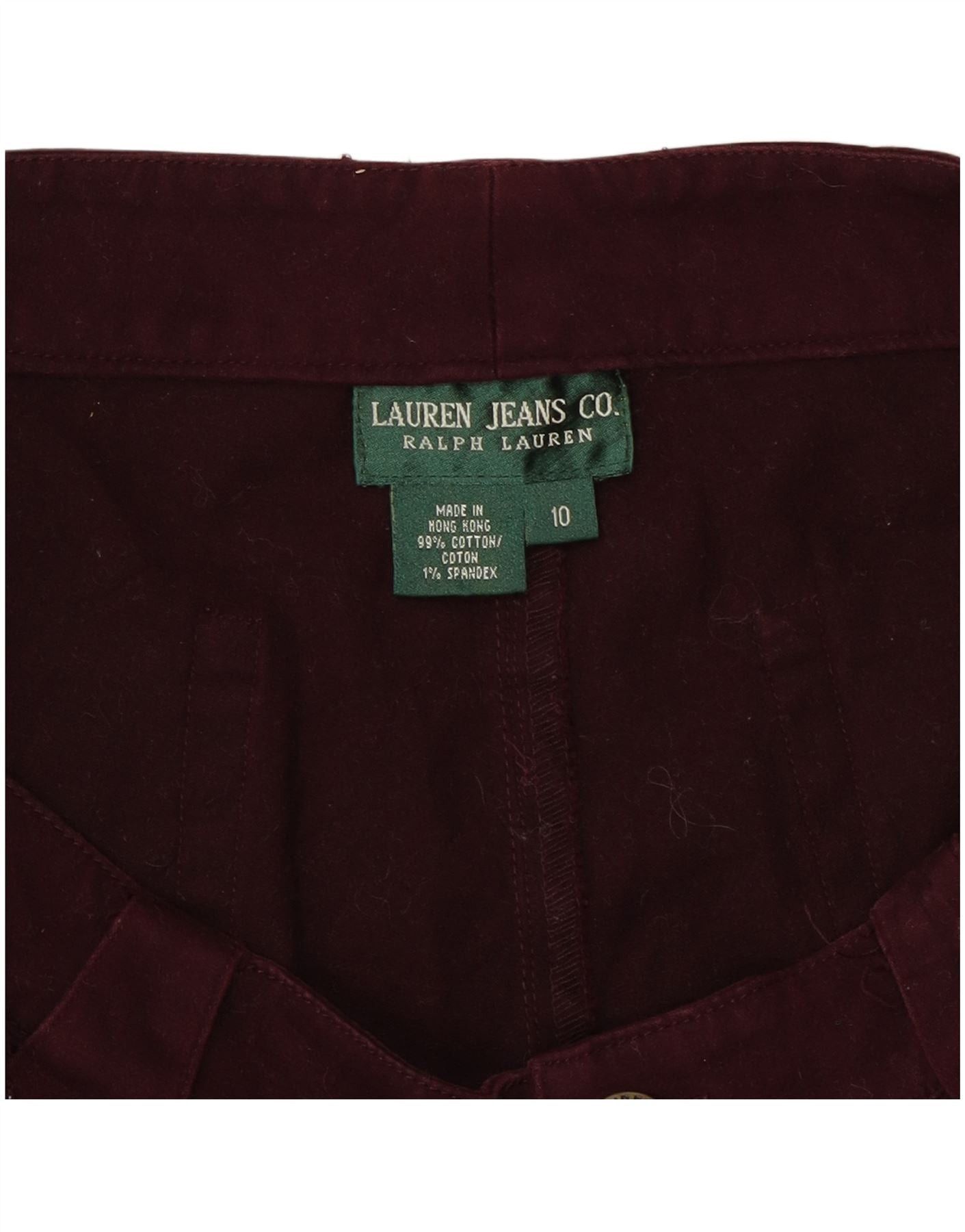 Ralph Lauren Womens Straight Casual Trousers US 10 Large W32 L30 Burgundy Size 28" / US 6 / IT 42 - 4 Thumbnail