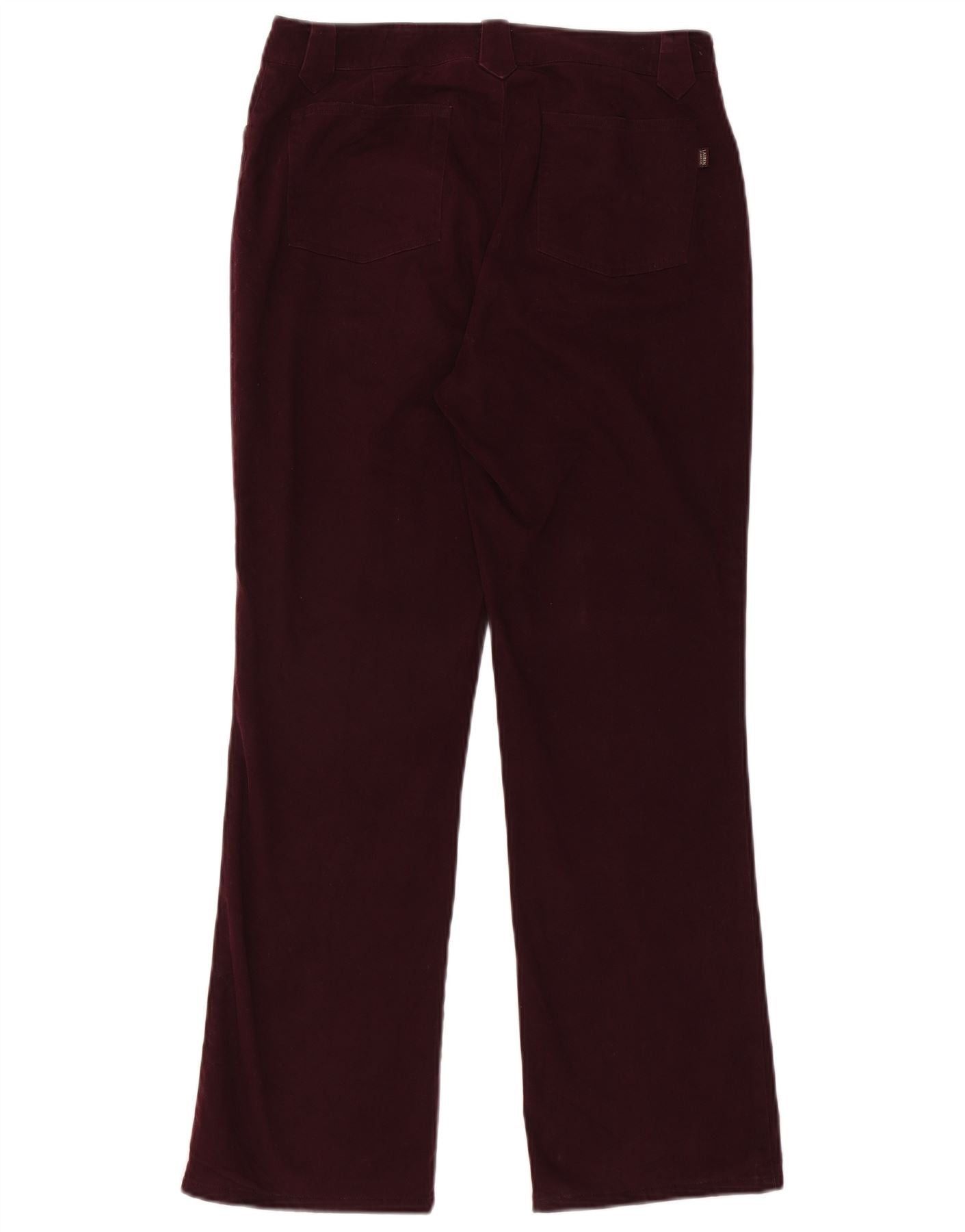 Ralph Lauren Womens Straight Casual Trousers US 10 Large W32 L30 Burgundy Size 28" / US 6 / IT 42 - 2 Thumbnail