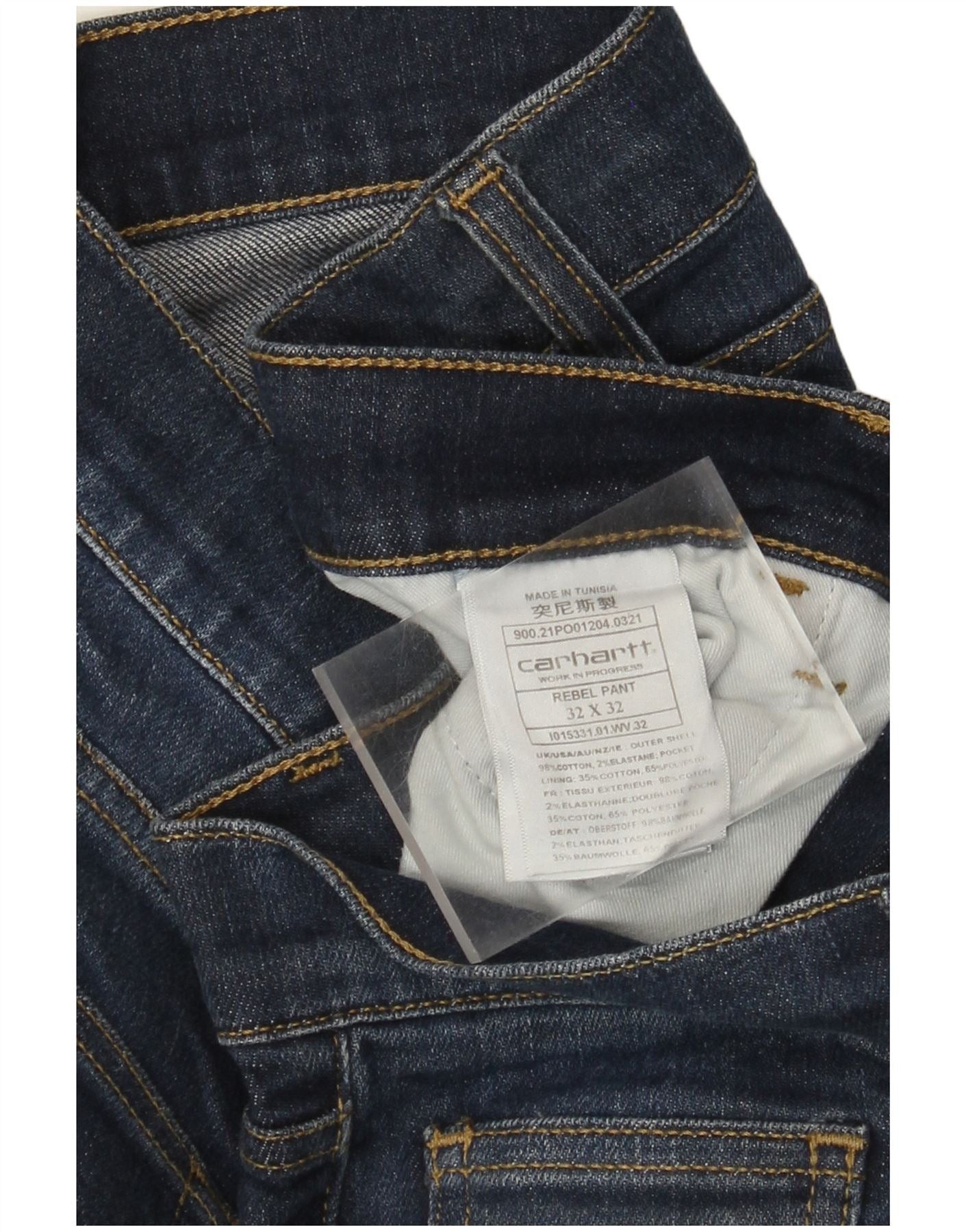 Carhartt Mens Slim Jeans W32 L29 Navy Blue Cotton Size US 32 / EU 48 - 3 Thumbnail