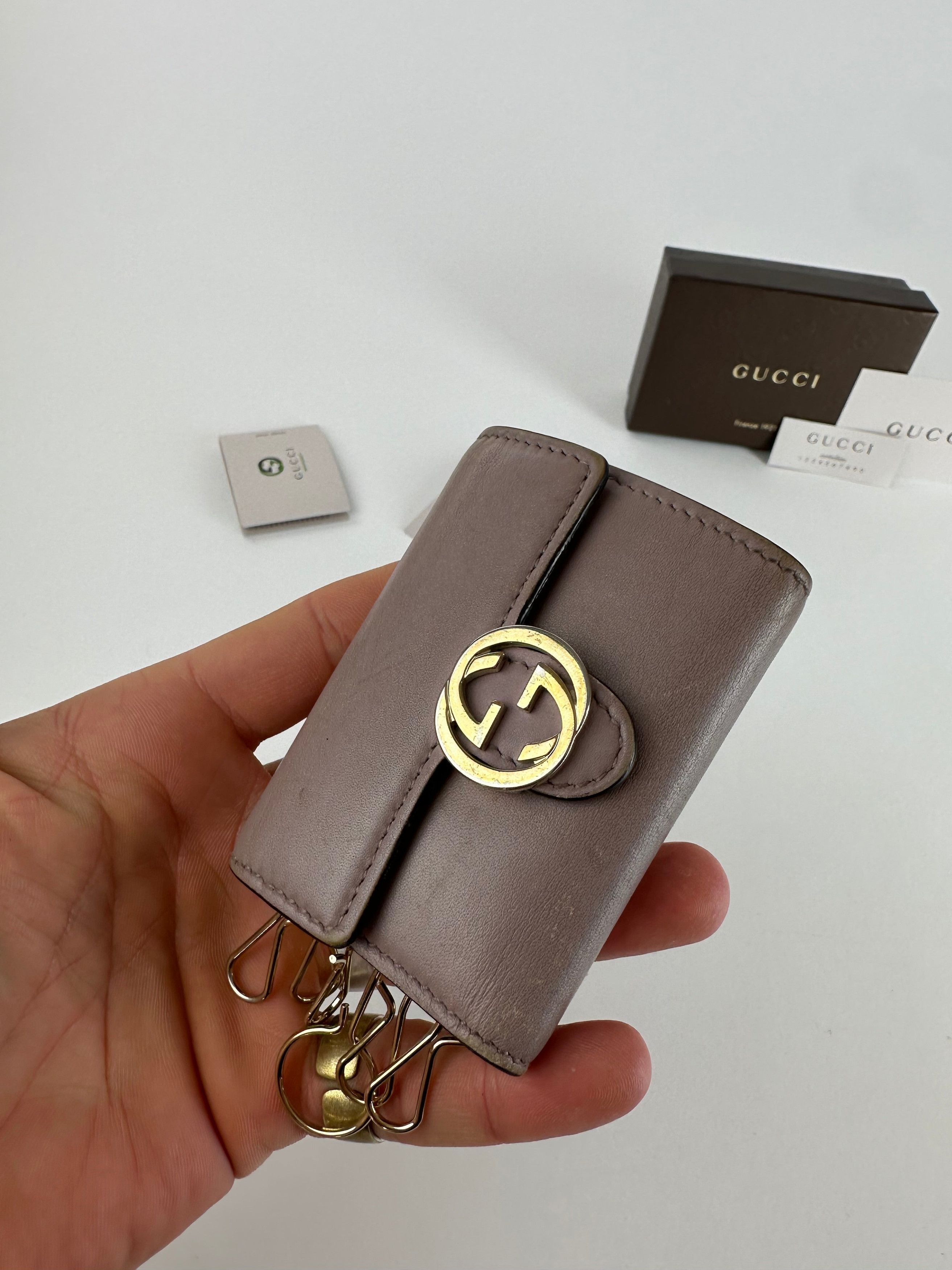 Gucci Vintage Marmont Leather Key / Card Holder Purple Size ONE SIZE - 3 Thumbnail