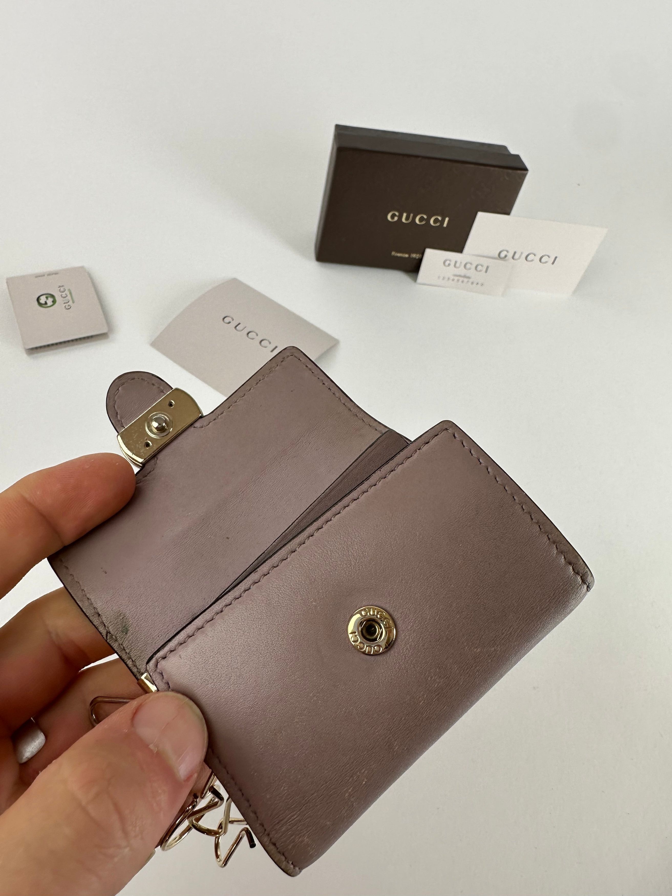 Gucci Vintage Marmont Leather Key / Card Holder Purple Size ONE SIZE - 6 Thumbnail