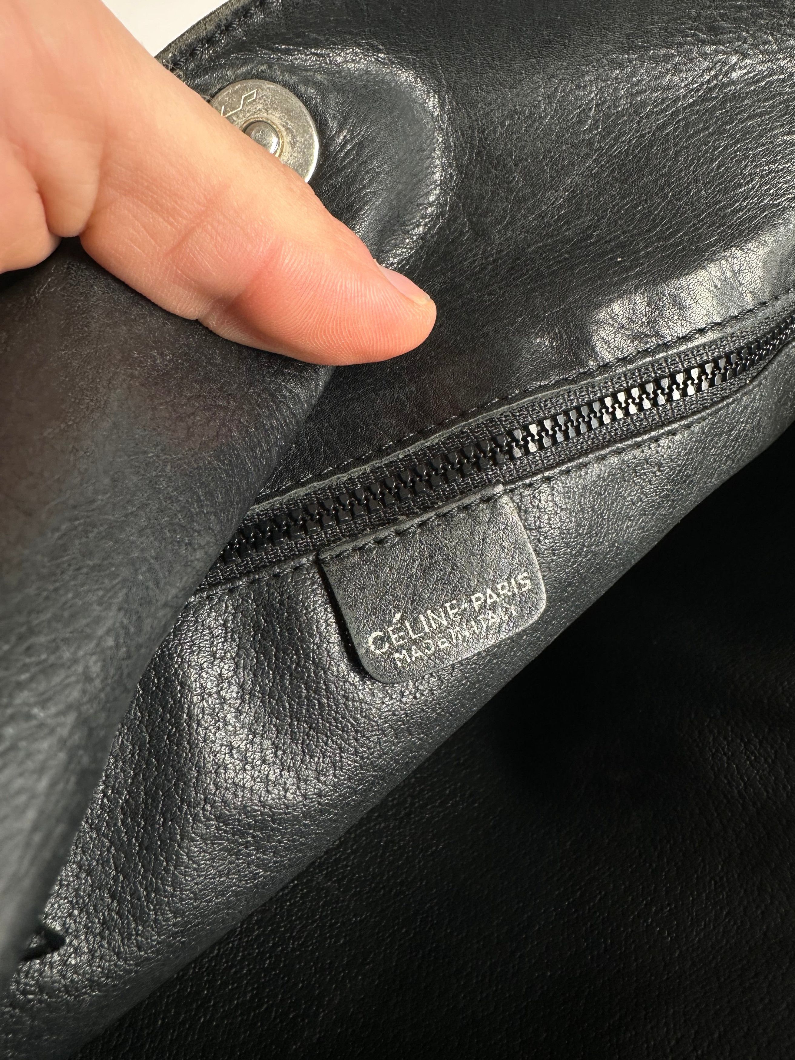 Celine Vintage Paris Leather Shoulder / Crossbody Bag Black Brown Size ONE SIZE - 5 Thumbnail