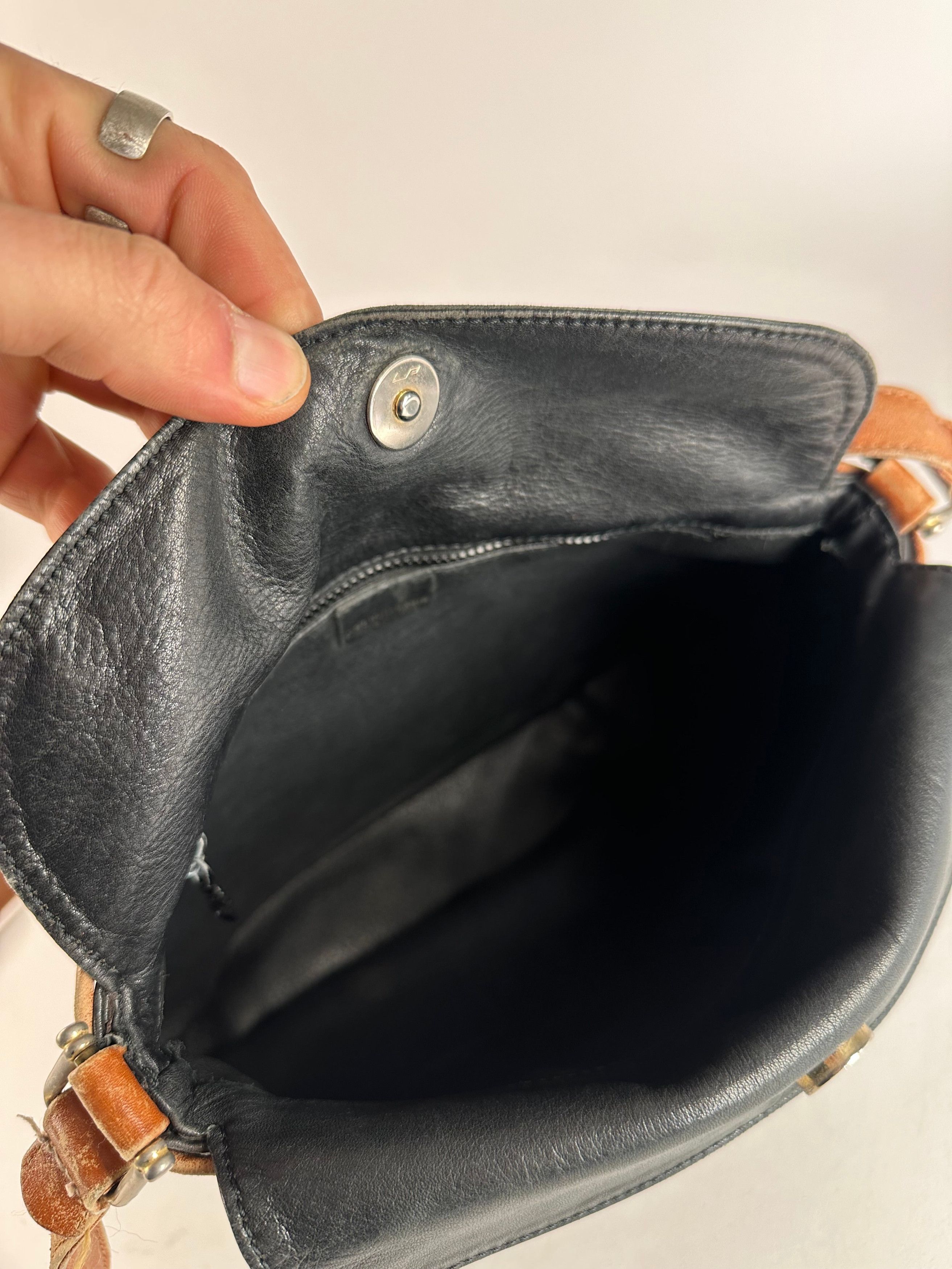 Celine Vintage Paris Leather Shoulder / Crossbody Bag Black Brown Size ONE SIZE - 3 Thumbnail