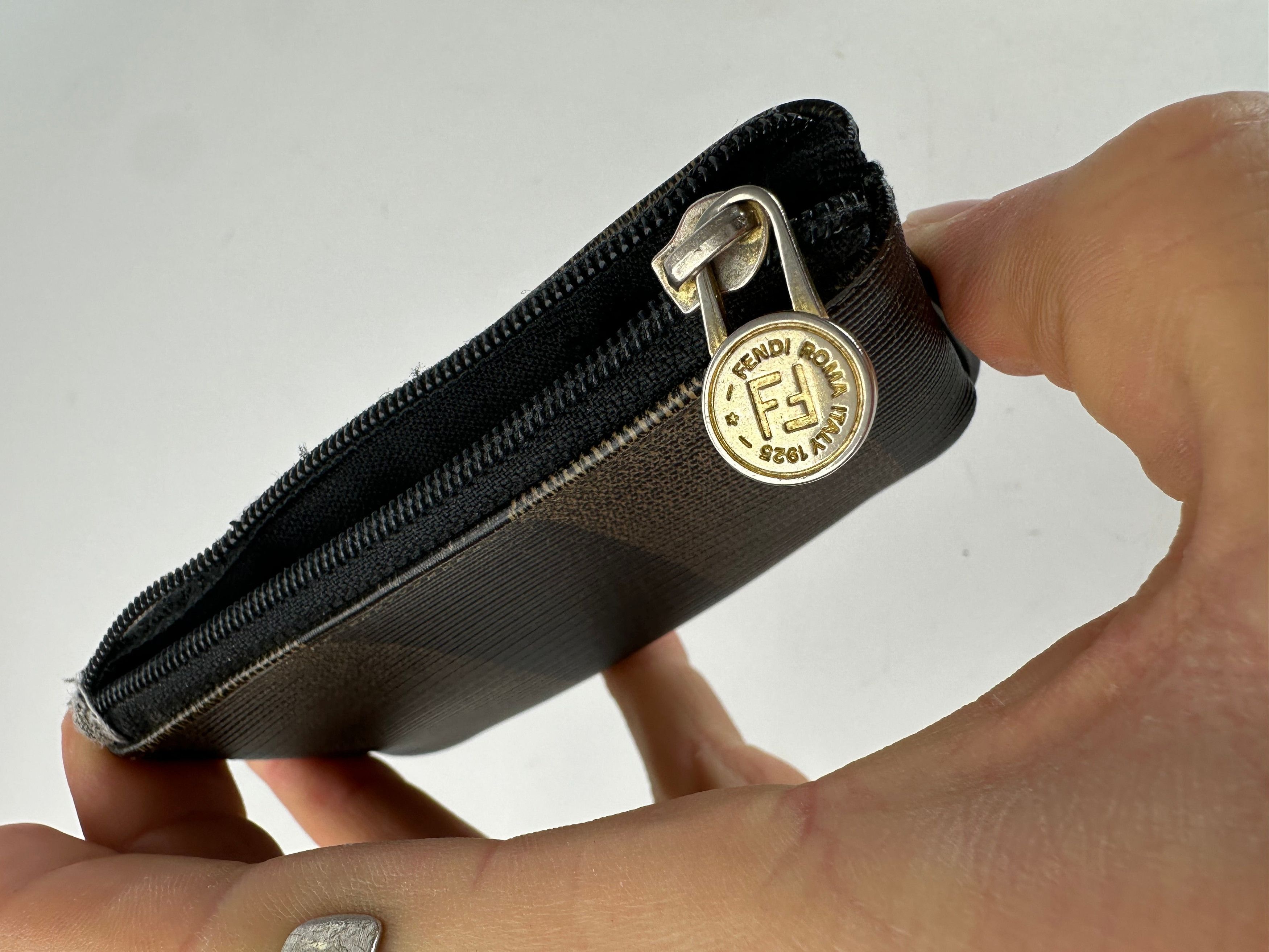 Fendi Vintage Card Holder Striped Brown Size ONE SIZE - 3 Thumbnail