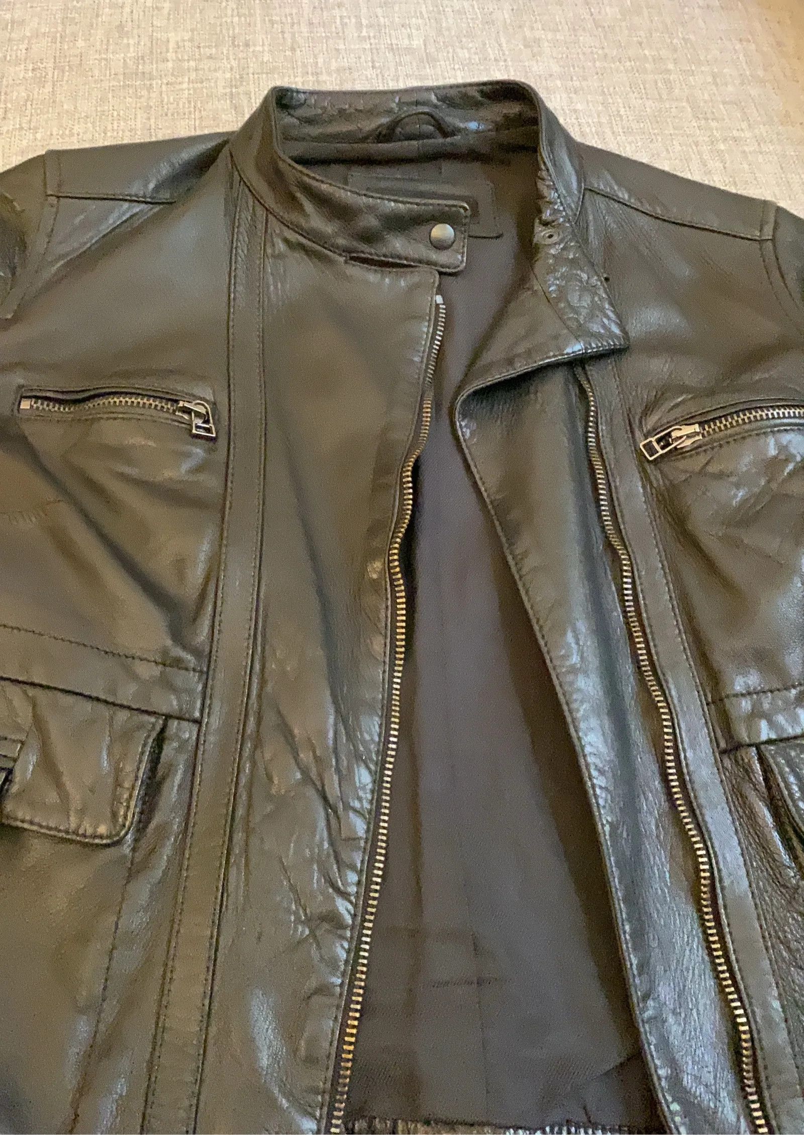 Massimo Dutti Massimo Dutti Leather Jacket Size S / US 4 / IT 40 - 4 Thumbnail