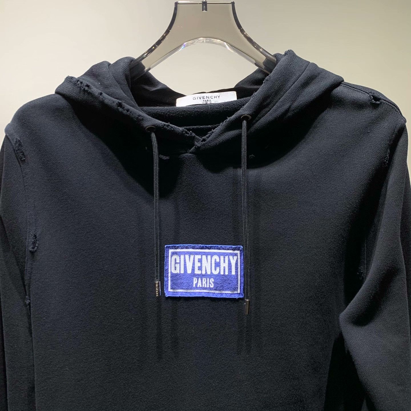 Givenchy Givenchy Distressed Black Hoodie XS Men Size US XS / EU 42 / 0 - 5 Thumbnail