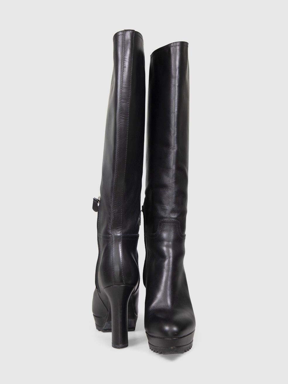 Bottega Veneta Black Leather Zipped Heeled Boots Size US 6 / IT 36 - 3 Thumbnail