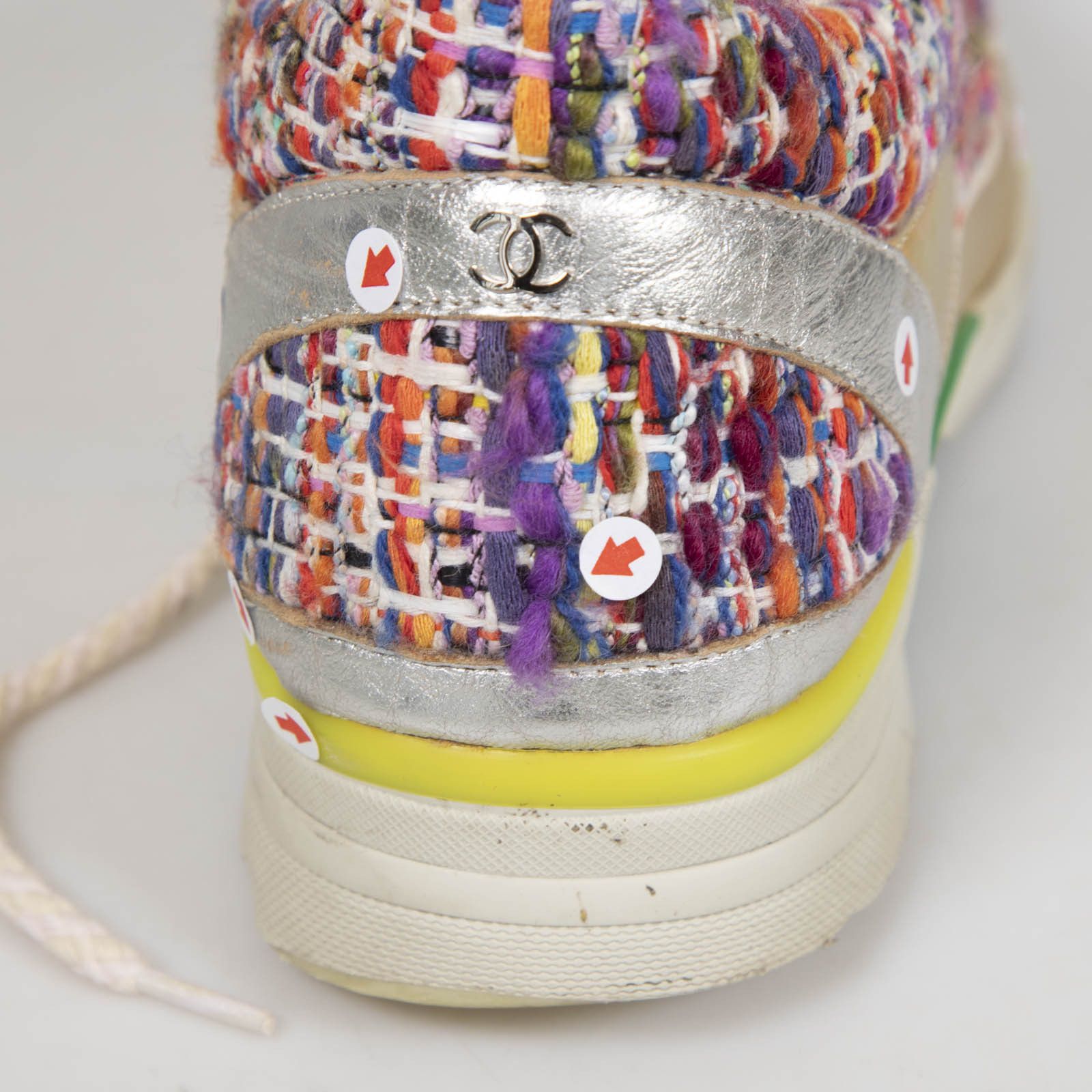 Chanel Tweed Holographic Trainers Size US 7.5 / IT 37.5 - 15 Thumbnail