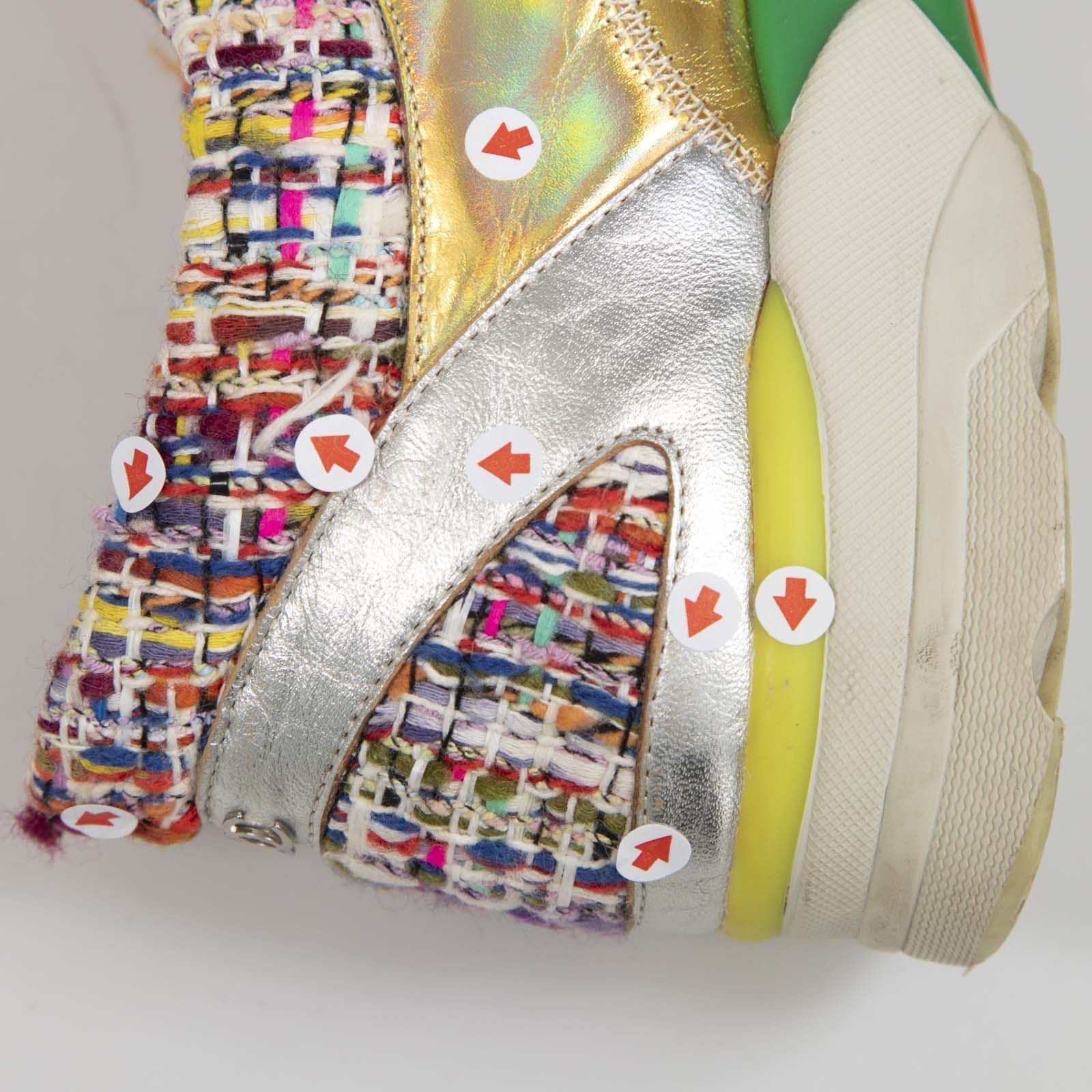 Chanel Tweed Holographic Trainers Size US 7.5 / IT 37.5 - 7 Thumbnail