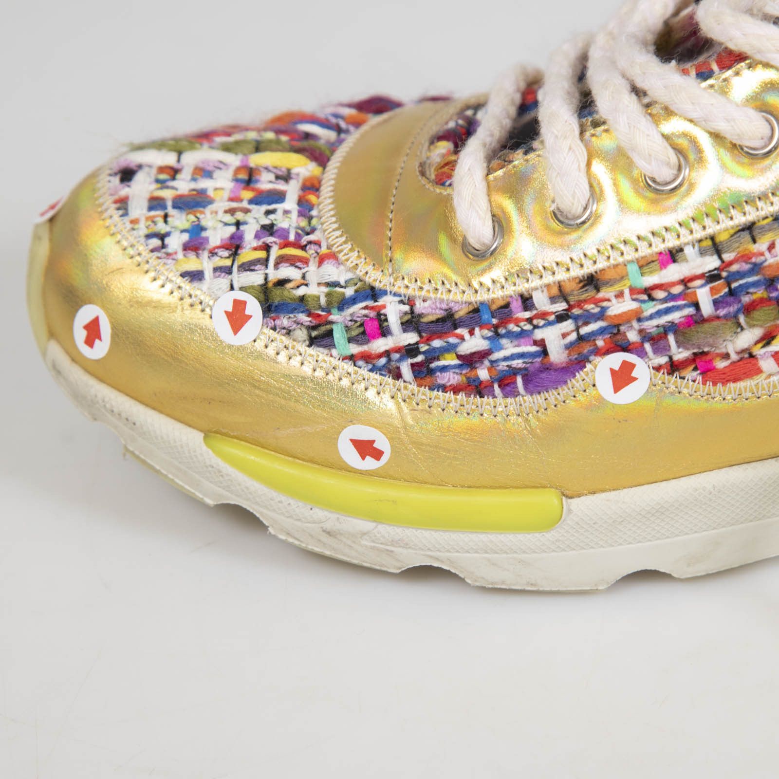 Chanel Tweed Holographic Trainers Size US 7.5 / IT 37.5 - 12 Thumbnail