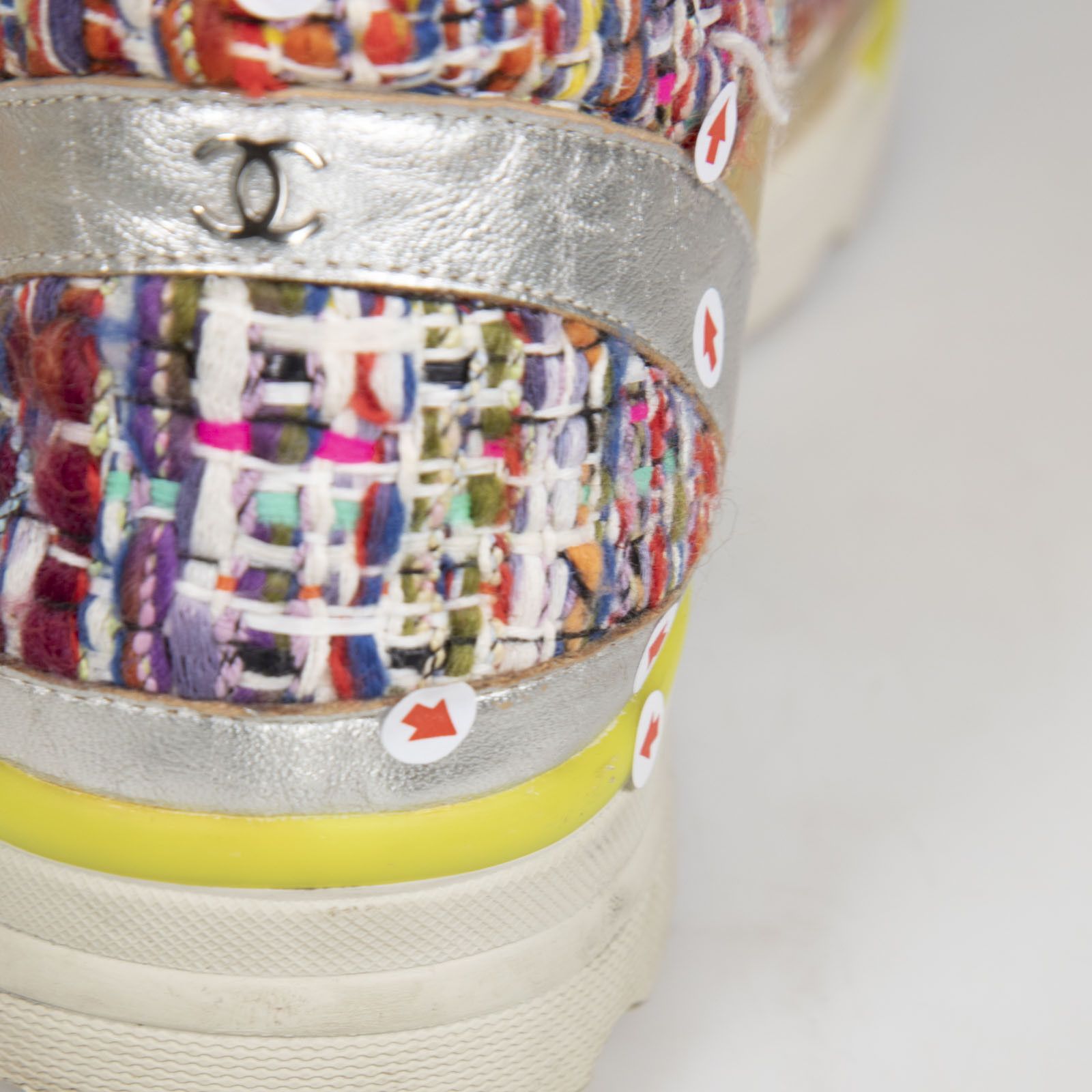 Chanel Tweed Holographic Trainers Size US 7.5 / IT 37.5 - 8 Thumbnail